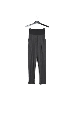 High-waisted black and white tapered pants