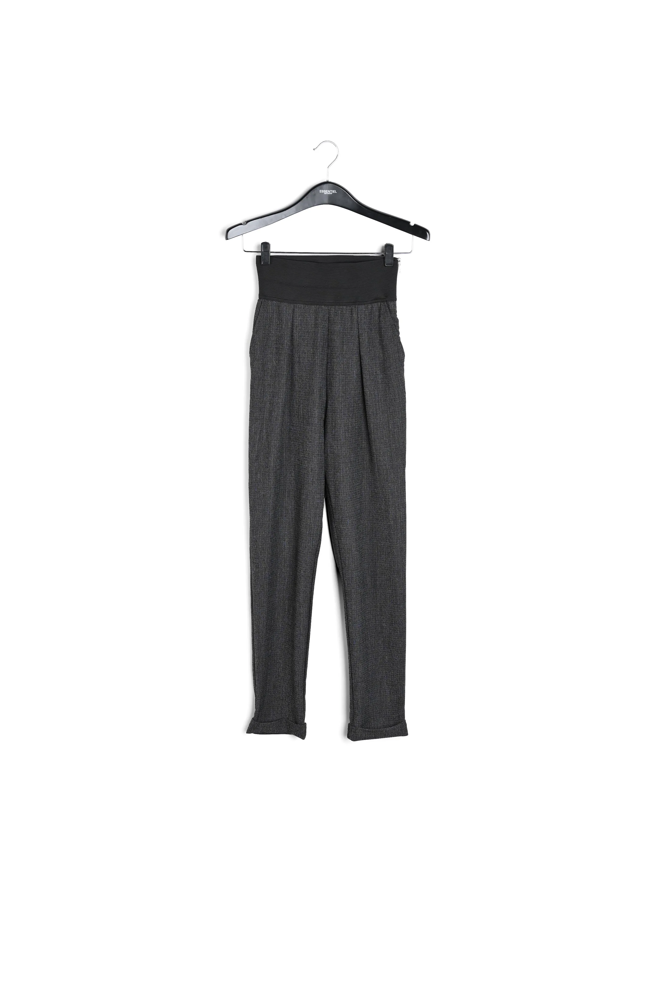 High-waisted black and white tapered pants