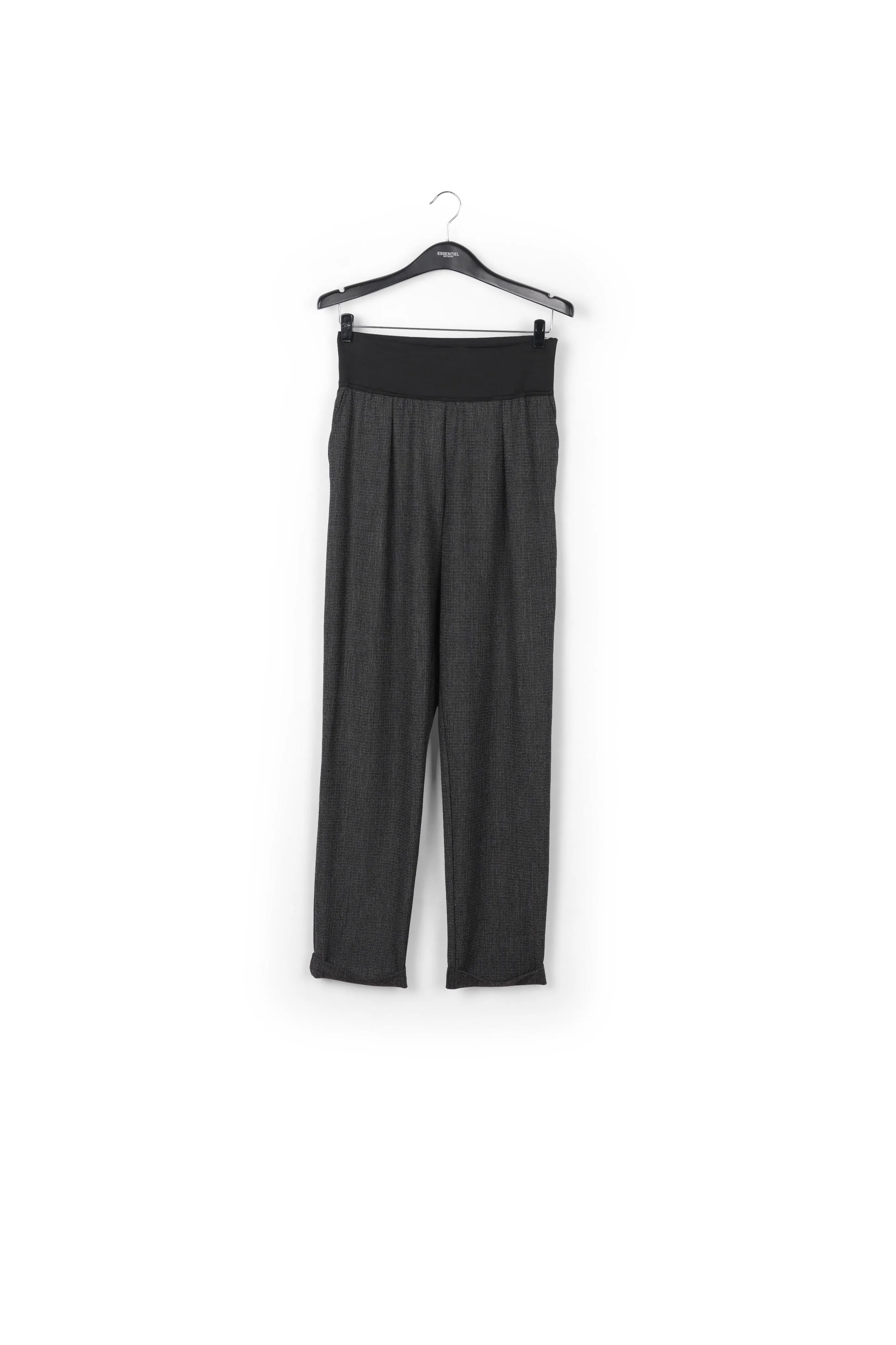 High-waisted black and white tapered pants