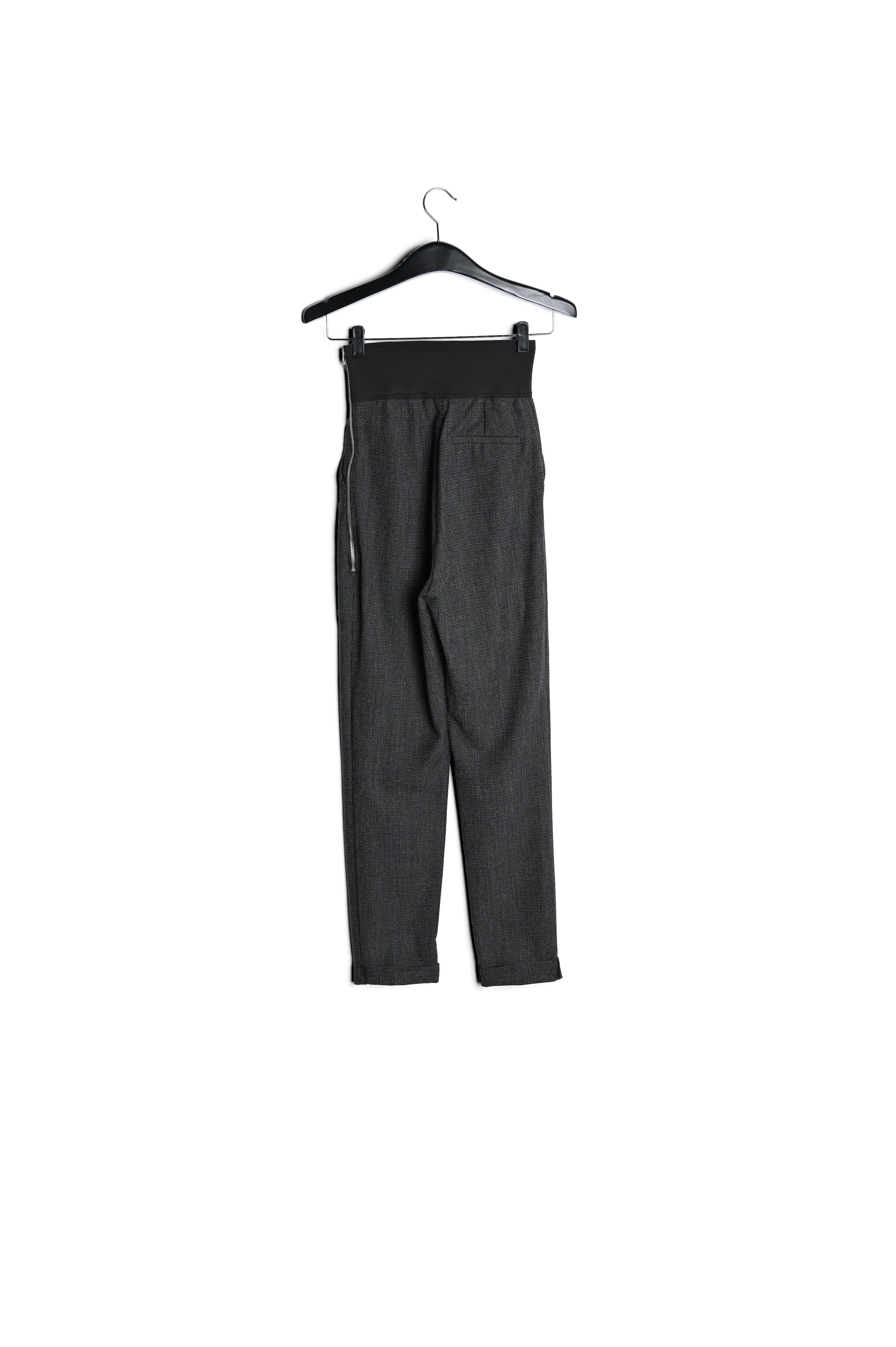 High-waisted black and white tapered pants