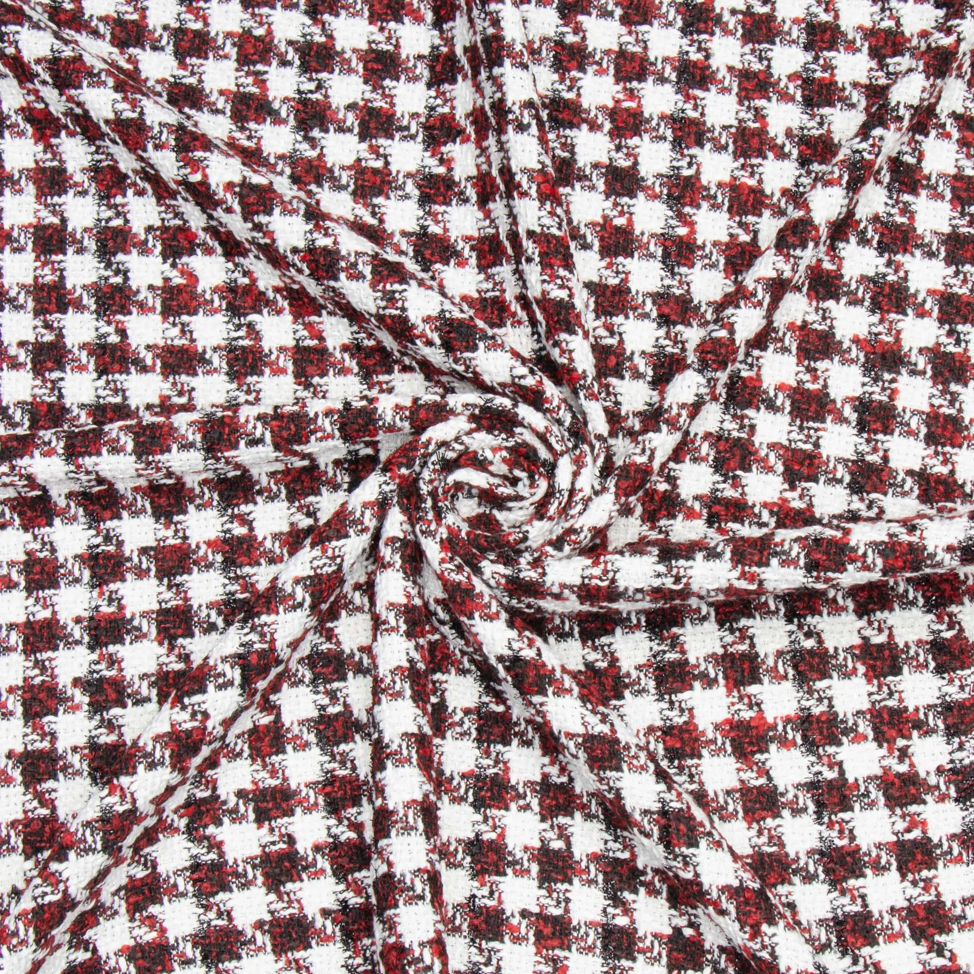 Hounds-Tooth Ruby Red & White