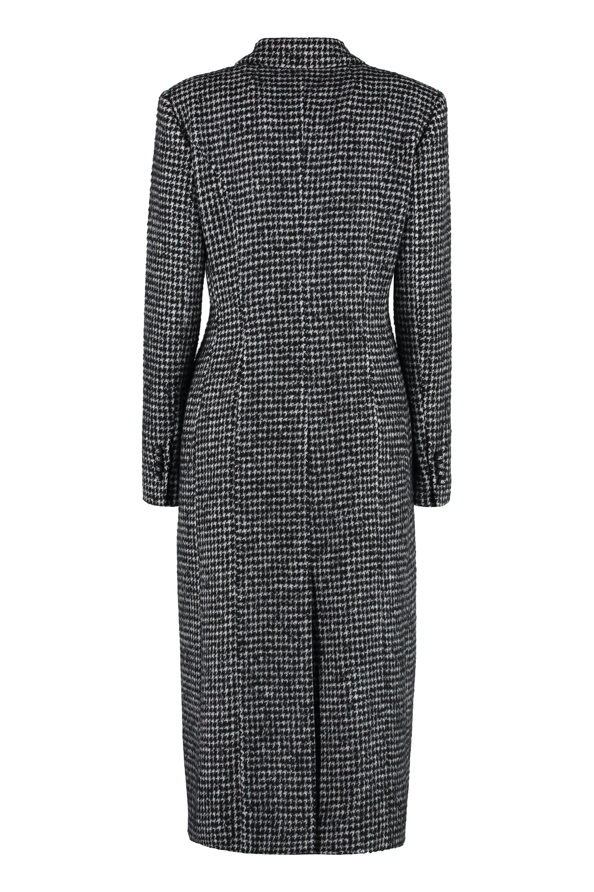 Houndstooth double-breasted coat