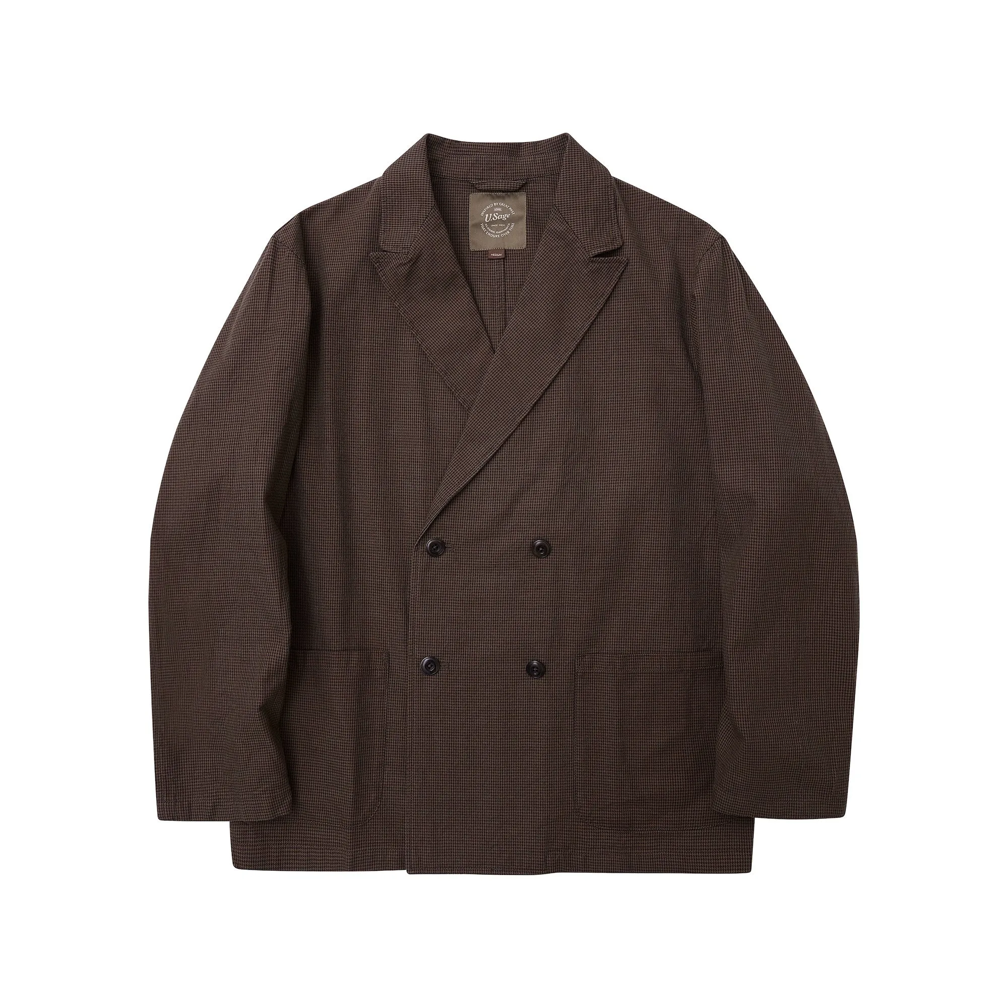 Houndstooth Double-Breasted Jacket