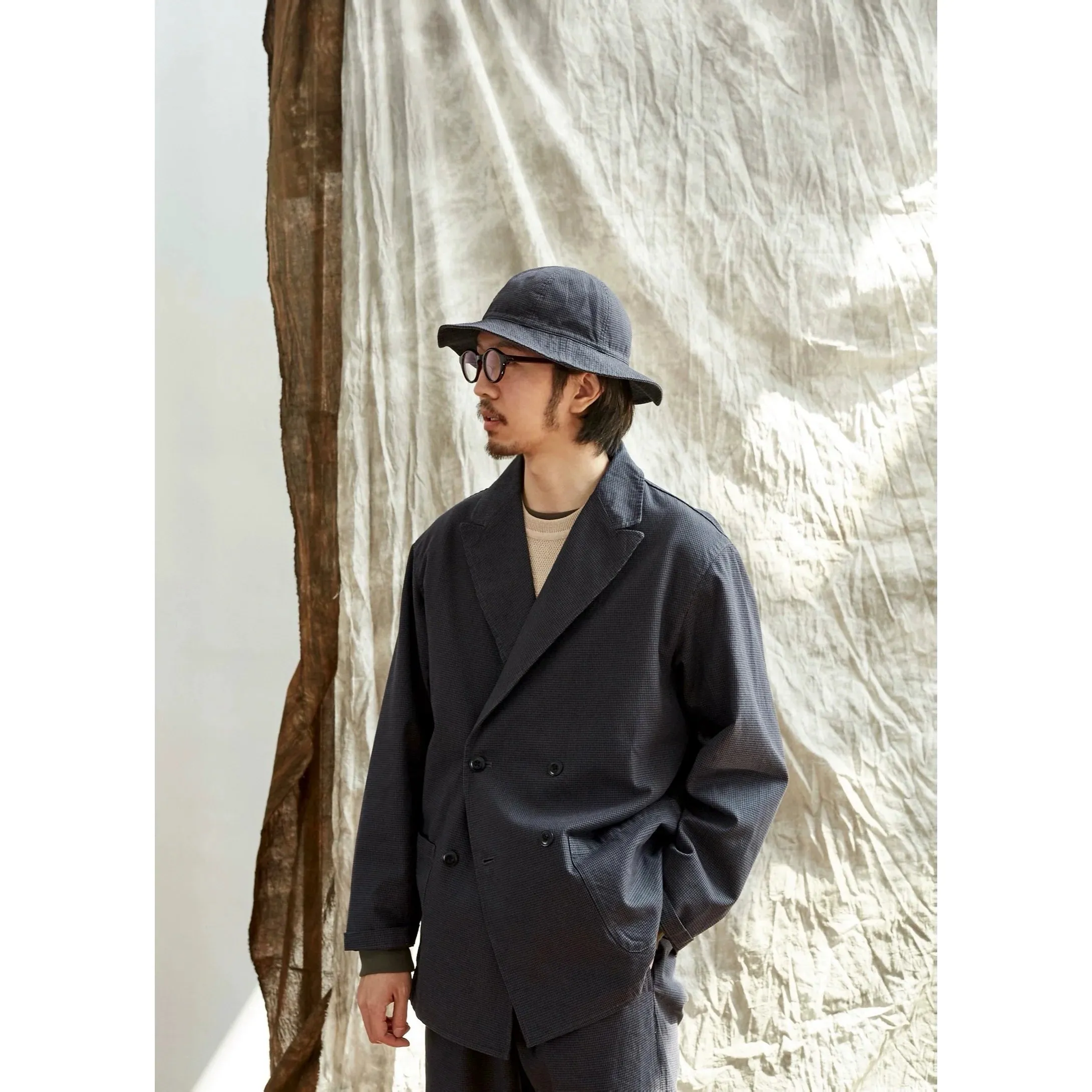 Houndstooth Double-Breasted Jacket