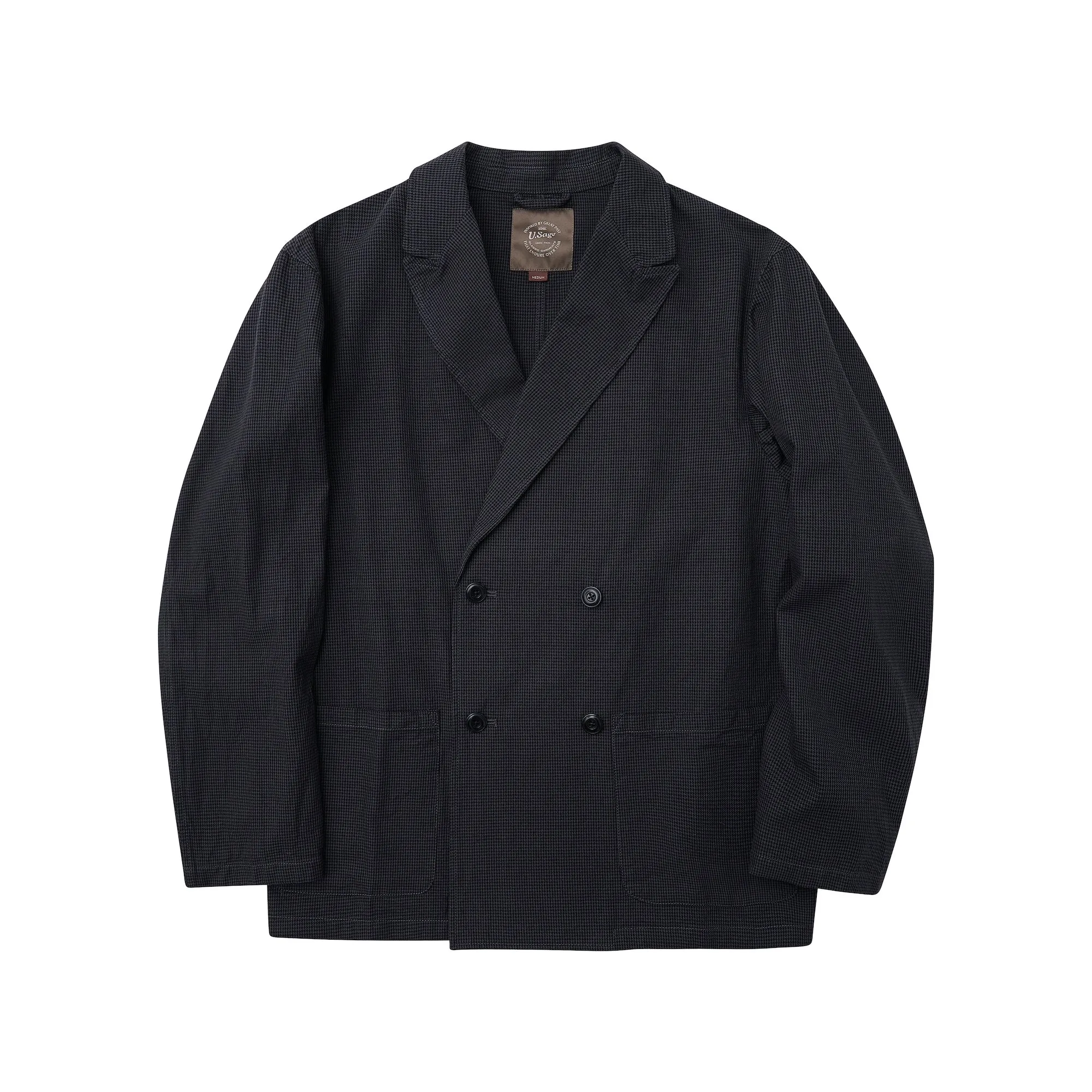 Houndstooth Double-Breasted Jacket