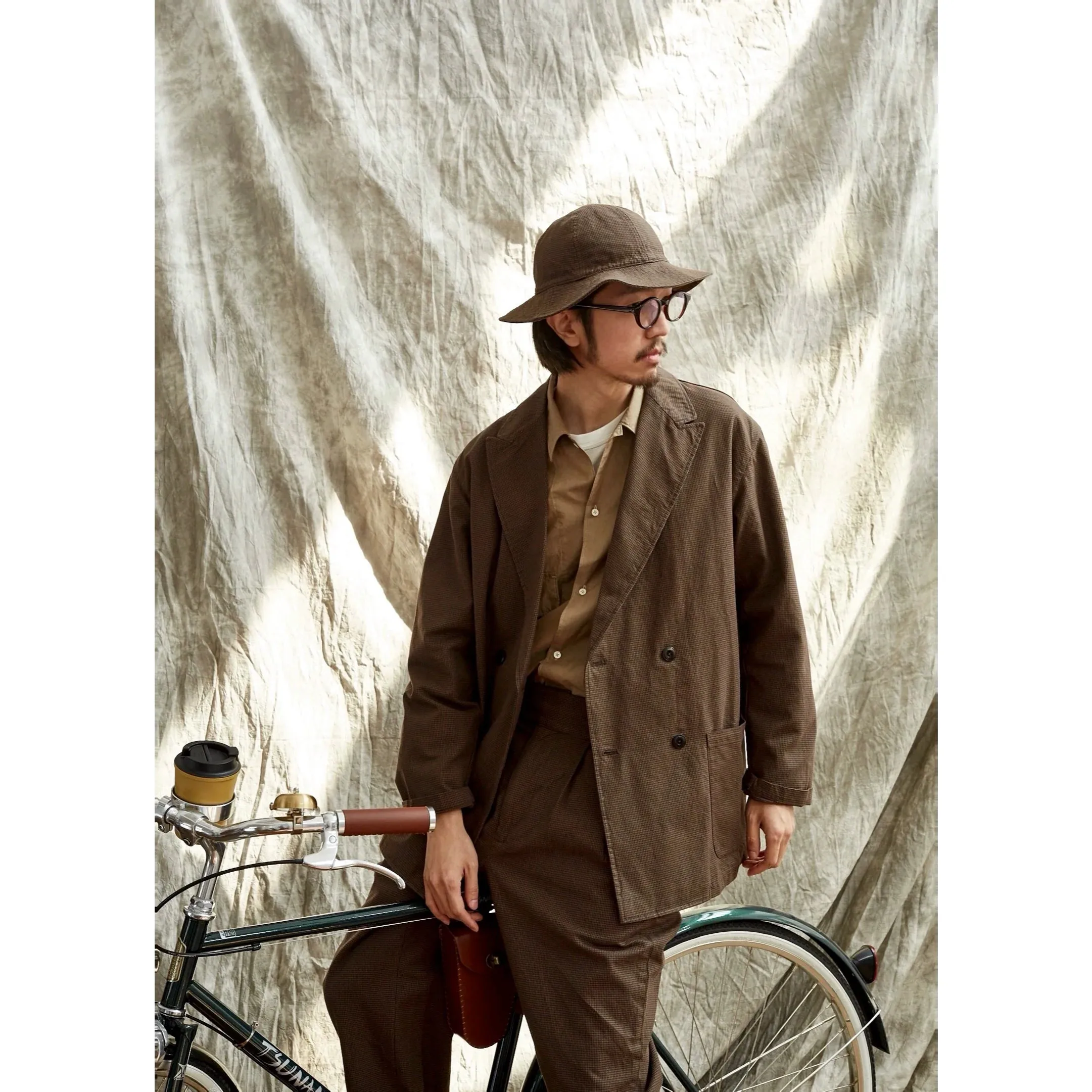 Houndstooth Double-Breasted Jacket