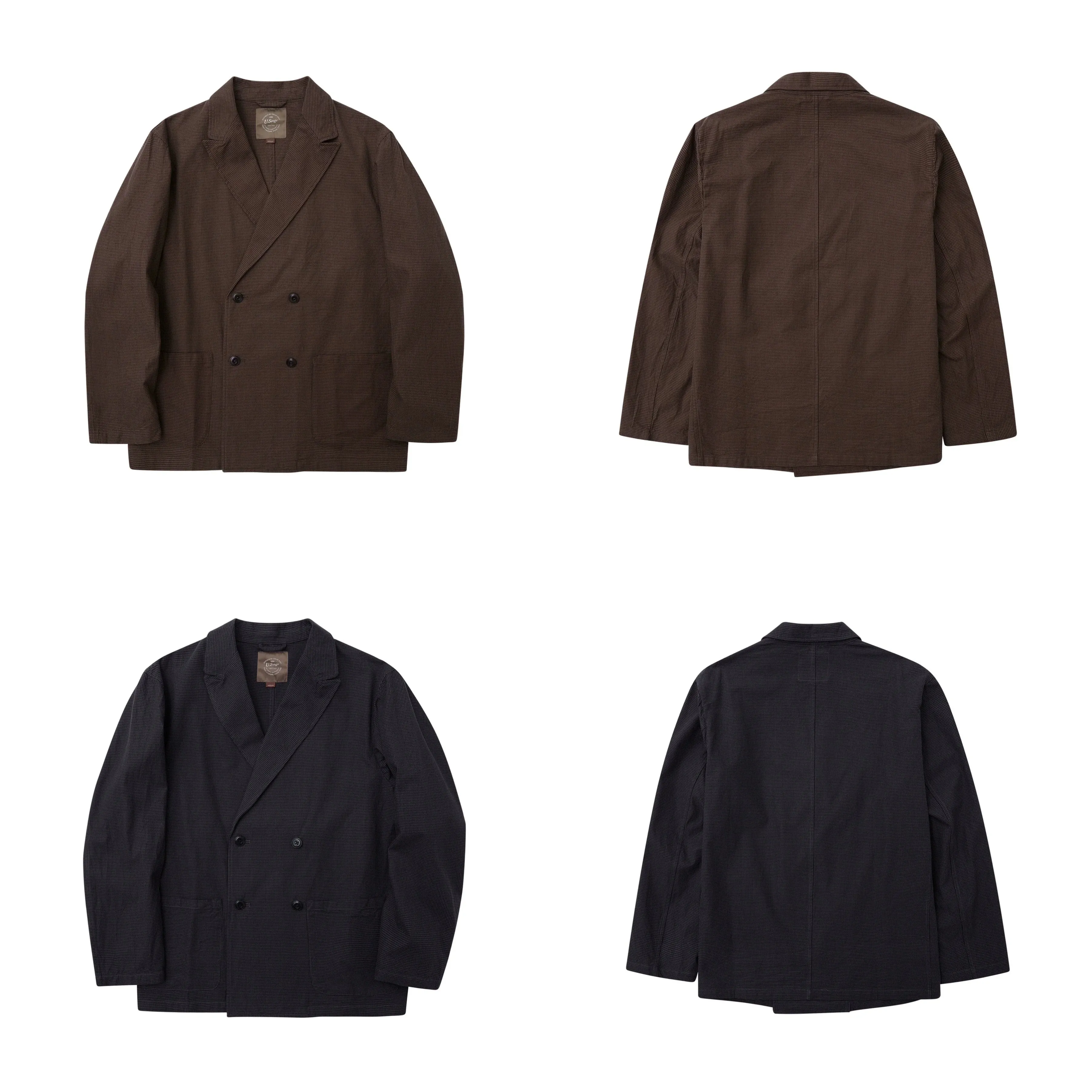 Houndstooth Double-Breasted Jacket