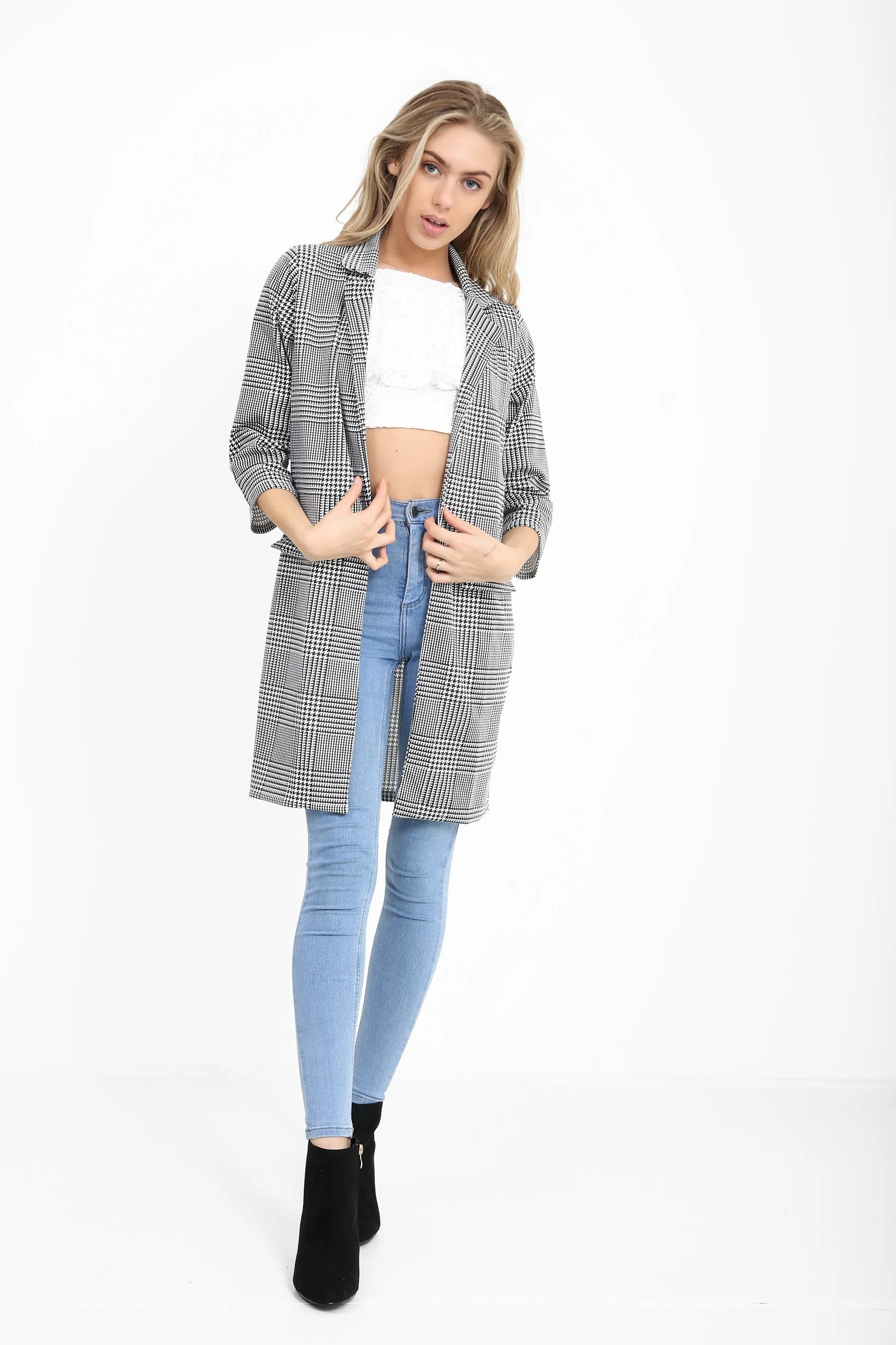 Houndstooth Duster Coat