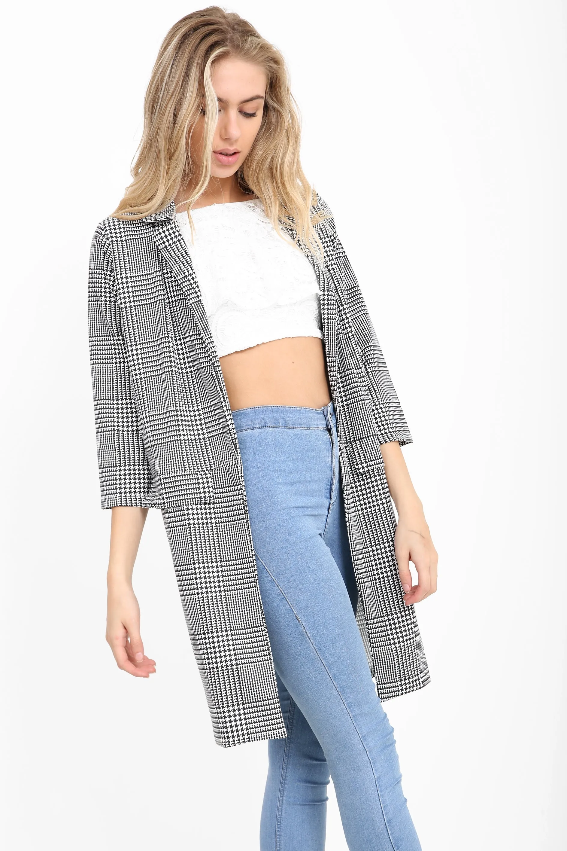 Houndstooth Duster Coat