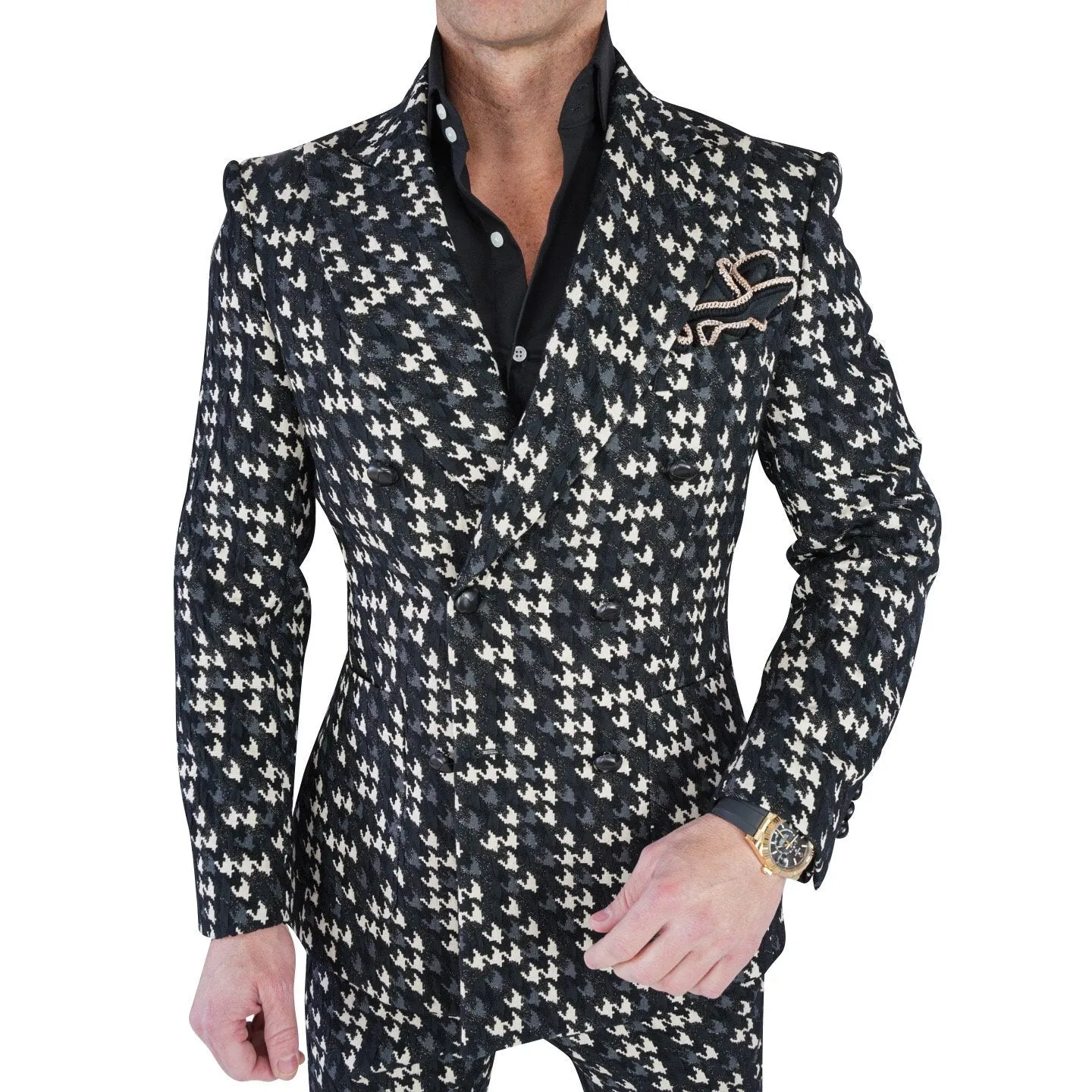 Houndstooth Lusso Double Breasted Jacket @ The Vault