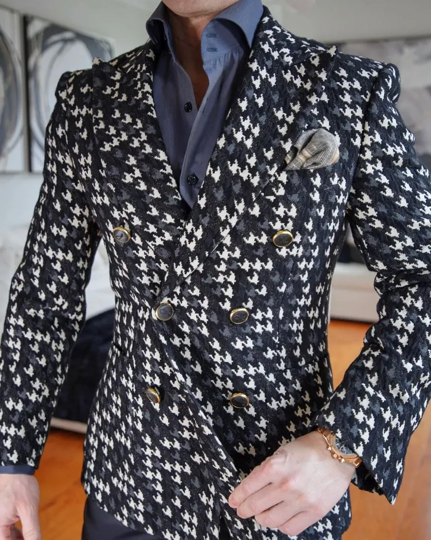 Houndstooth Lusso Double Breasted Jacket @ The Vault