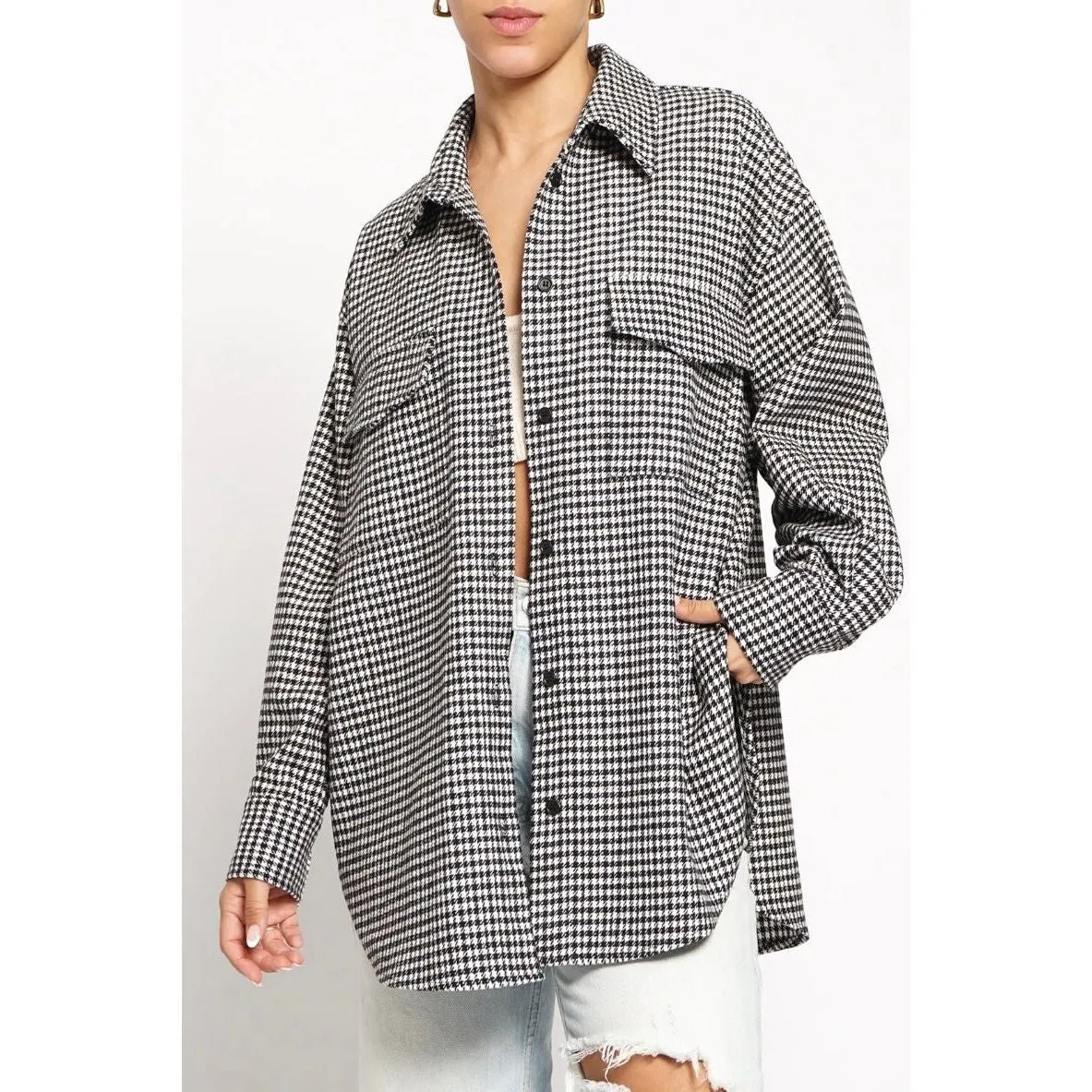houndstooth shacket