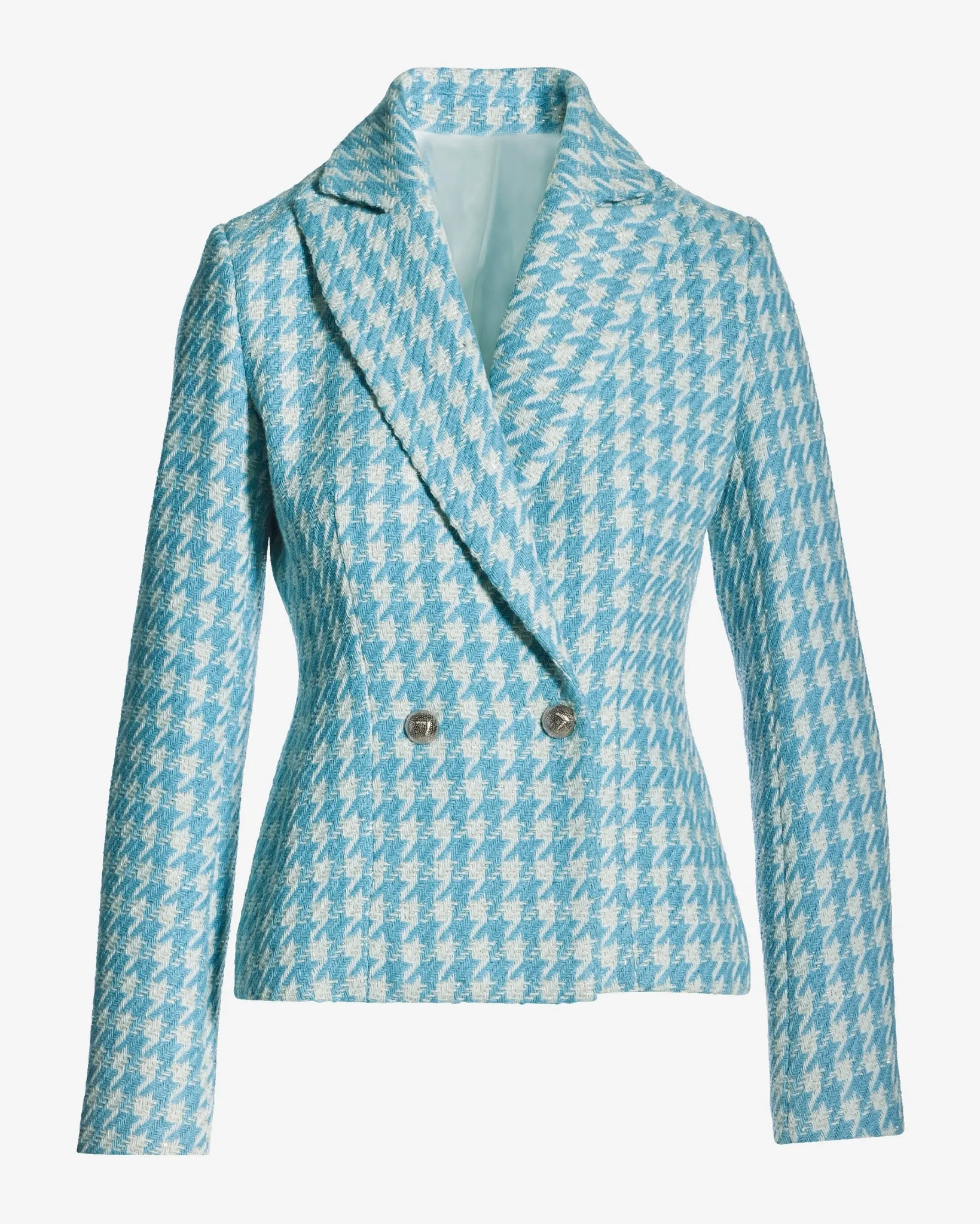 Houndstooth Tweed Blazer Blue/White
