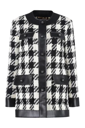 Houndstooth wool jacket