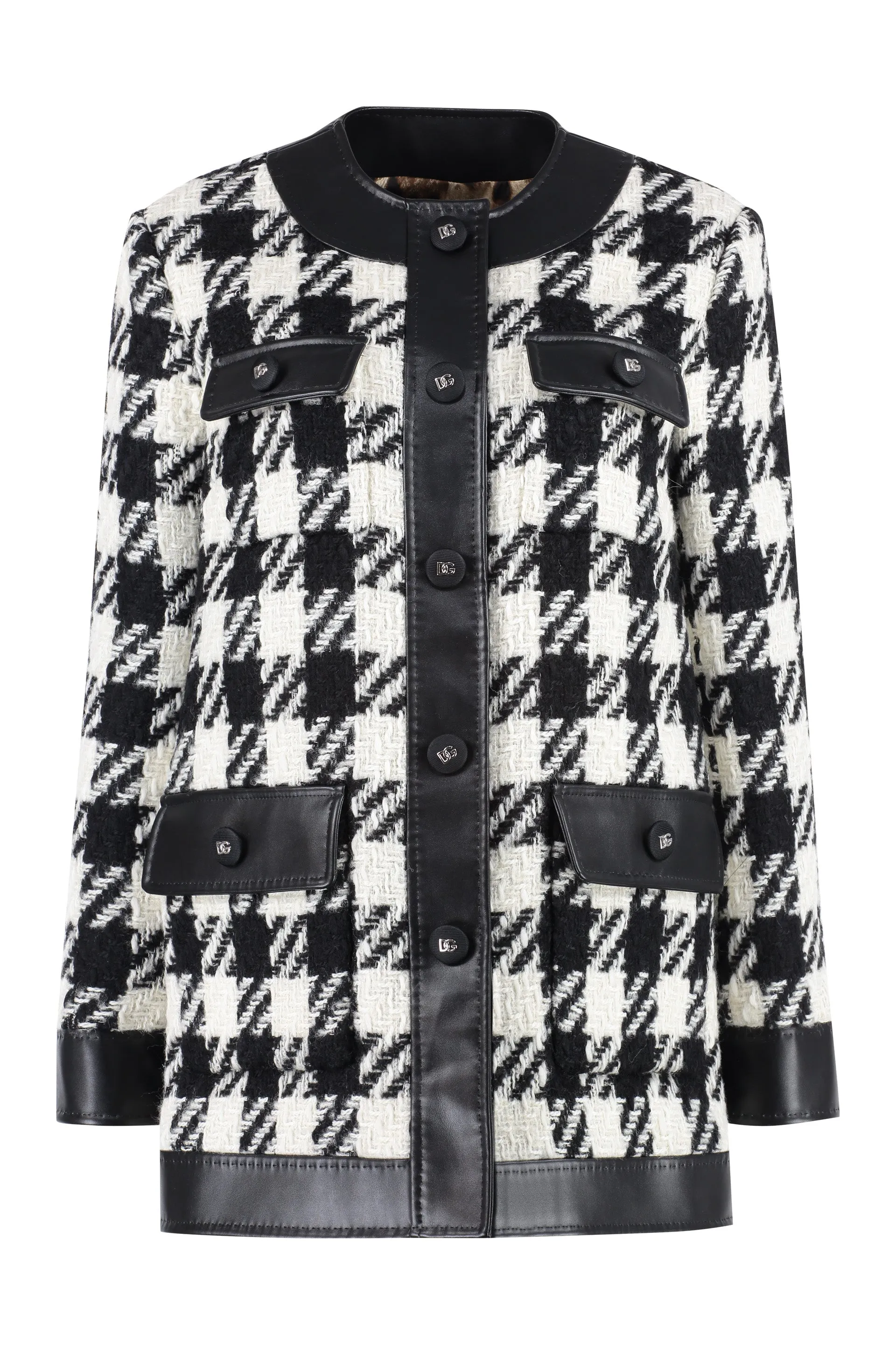 Houndstooth wool jacket