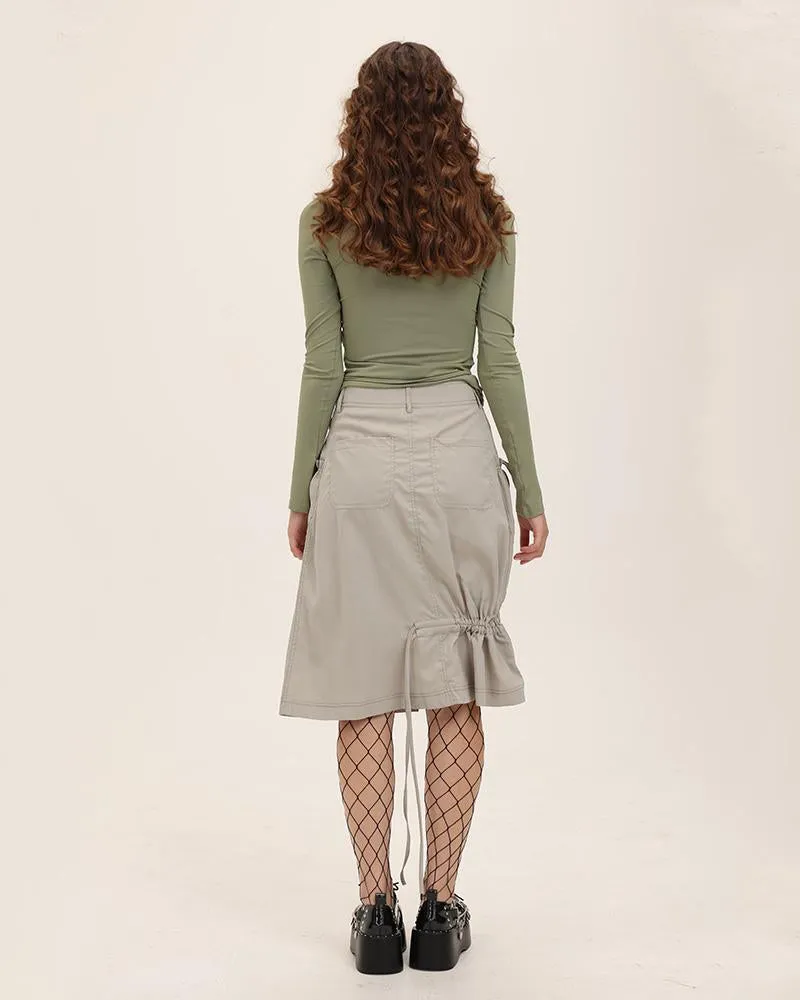 Inventress Cargo Asymmetric Button Skirt