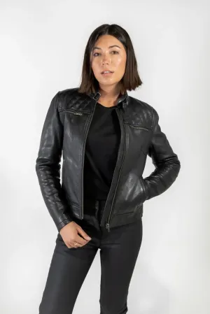 Isla Womens Leather Motorcycle Jacket (CE AAA rated)