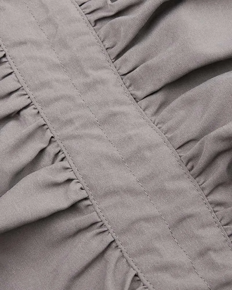 Jagged Ruffle Maxi Cargo Skirt