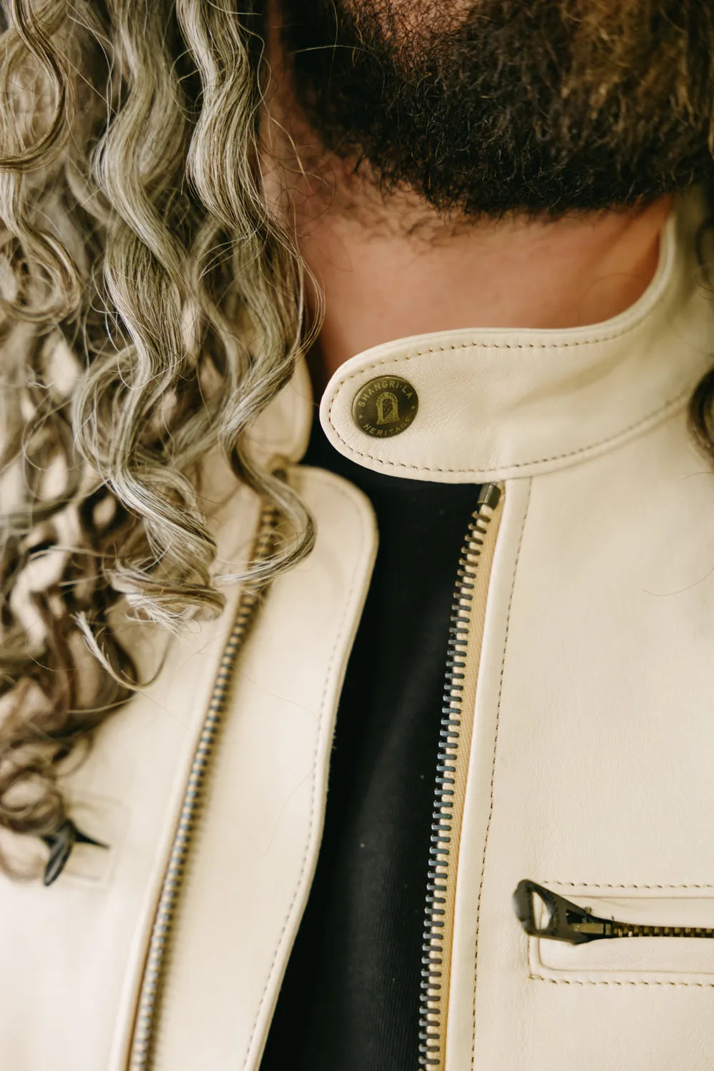 James Dant x Shangri-La - Custom "Yang Café Racer" Leather Jacket - Natural Veg Tan