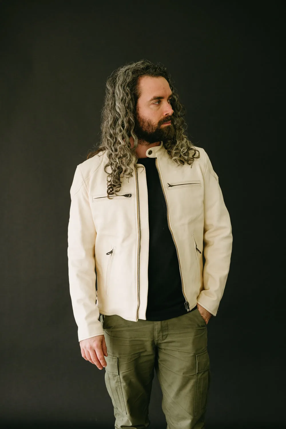 James Dant x Shangri-La - Custom "Yang Café Racer" Leather Jacket - Natural Veg Tan