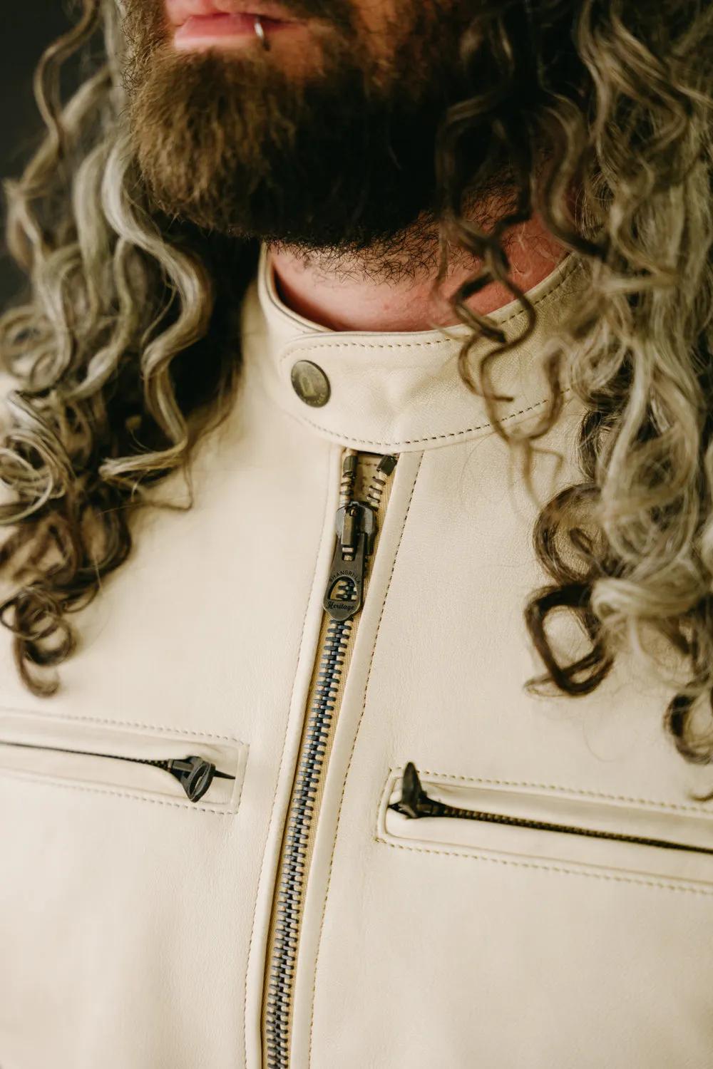 James Dant x Shangri-La - Custom "Yang Café Racer" Leather Jacket - Natural Veg Tan