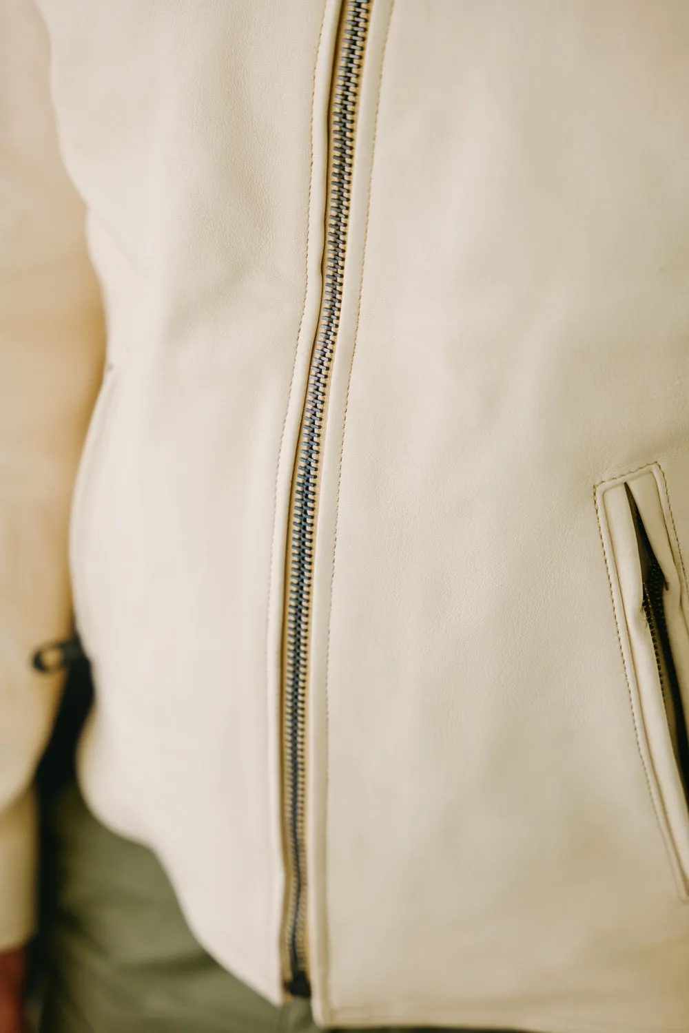 James Dant x Shangri-La - Custom "Yang Café Racer" Leather Jacket - Natural Veg Tan