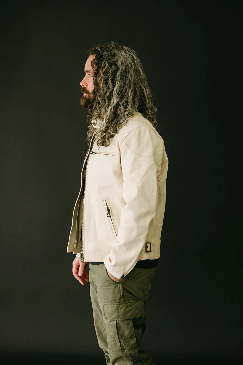 James Dant x Shangri-La - Custom "Yang Café Racer" Leather Jacket - Natural Veg Tan
