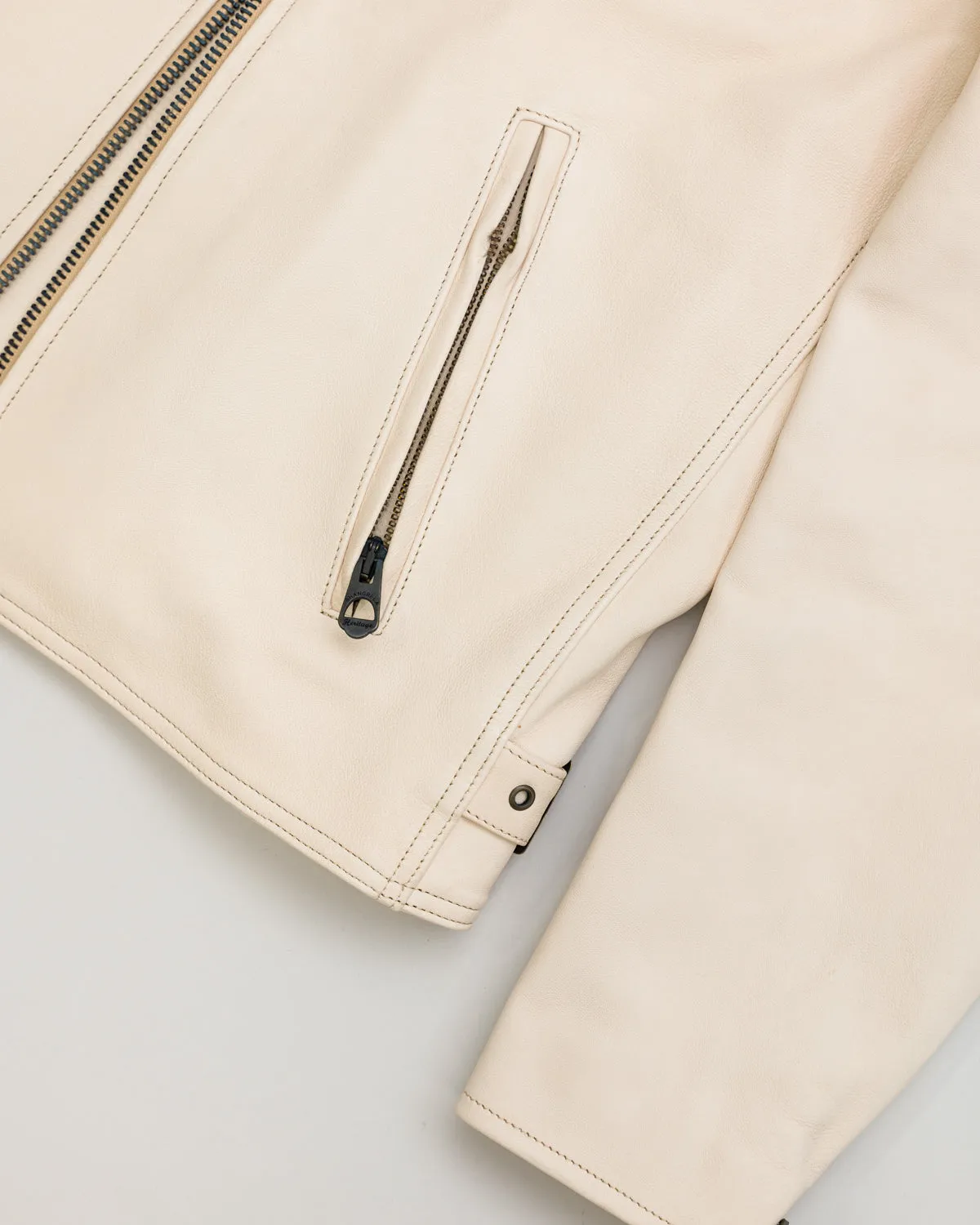 James Dant x Shangri-La - Custom "Yang Café Racer" Leather Jacket - Natural Veg Tan