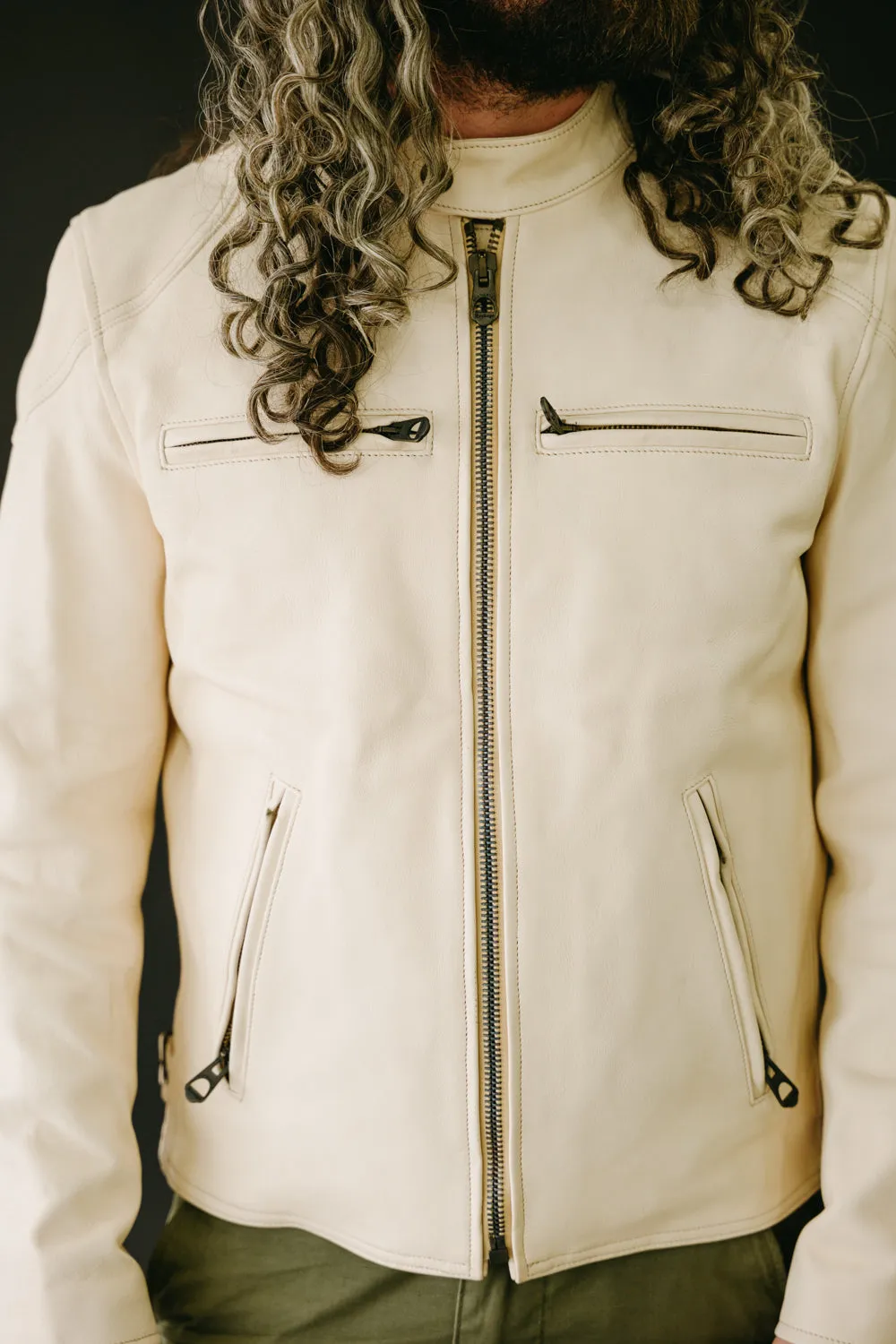James Dant x Shangri-La - Custom "Yang Café Racer" Leather Jacket - Natural Veg Tan