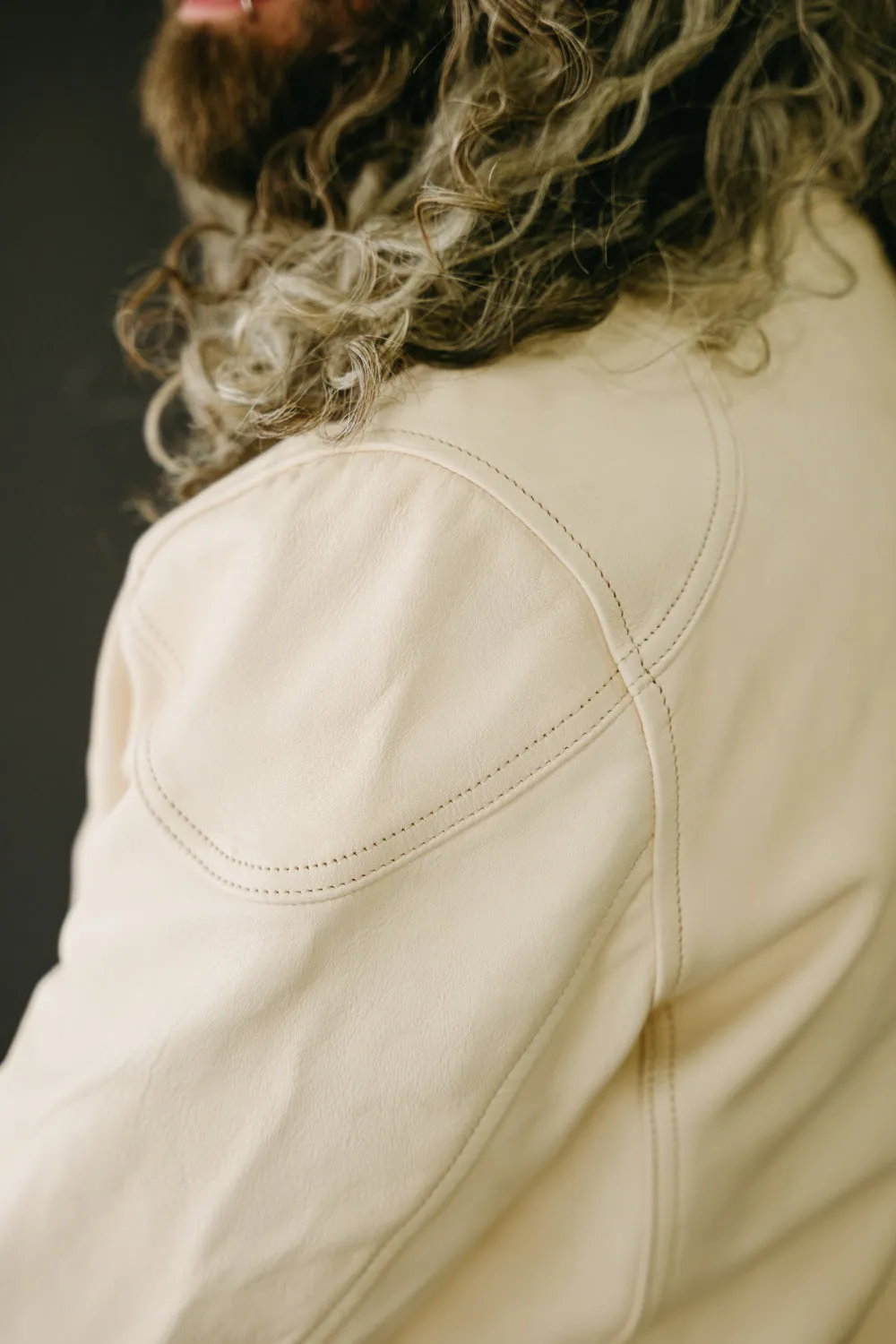 James Dant x Shangri-La - Custom "Yang Café Racer" Leather Jacket - Natural Veg Tan