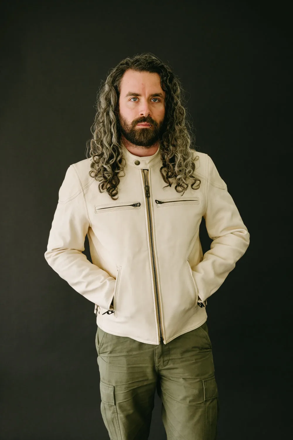 James Dant x Shangri-La - Custom "Yang Café Racer" Leather Jacket - Natural Veg Tan