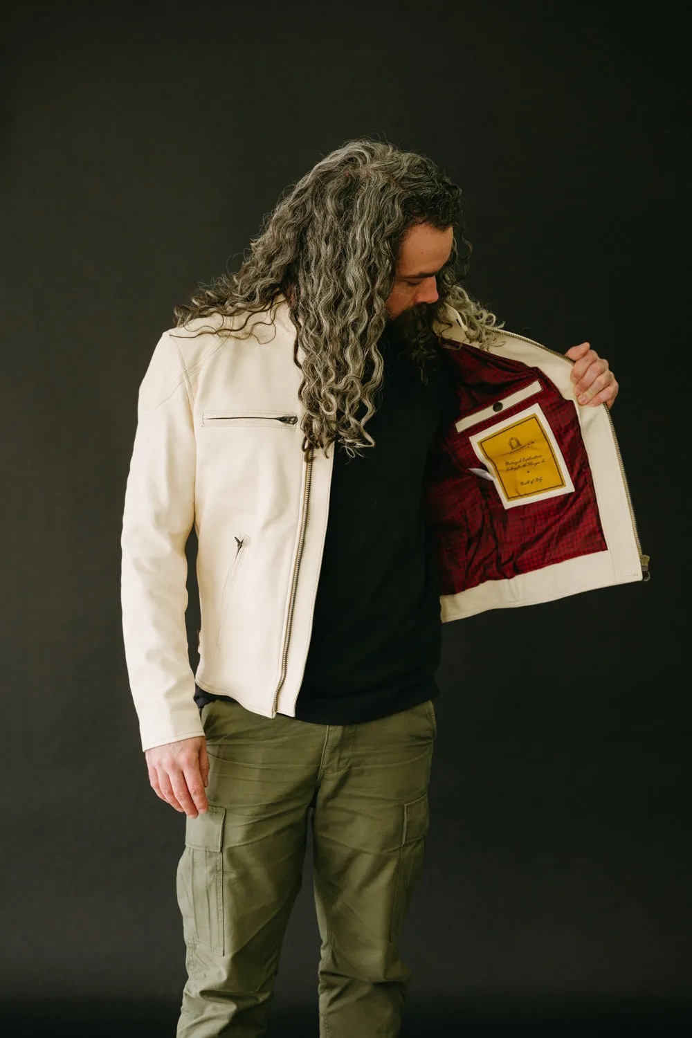 James Dant x Shangri-La - Custom "Yang Café Racer" Leather Jacket - Natural Veg Tan