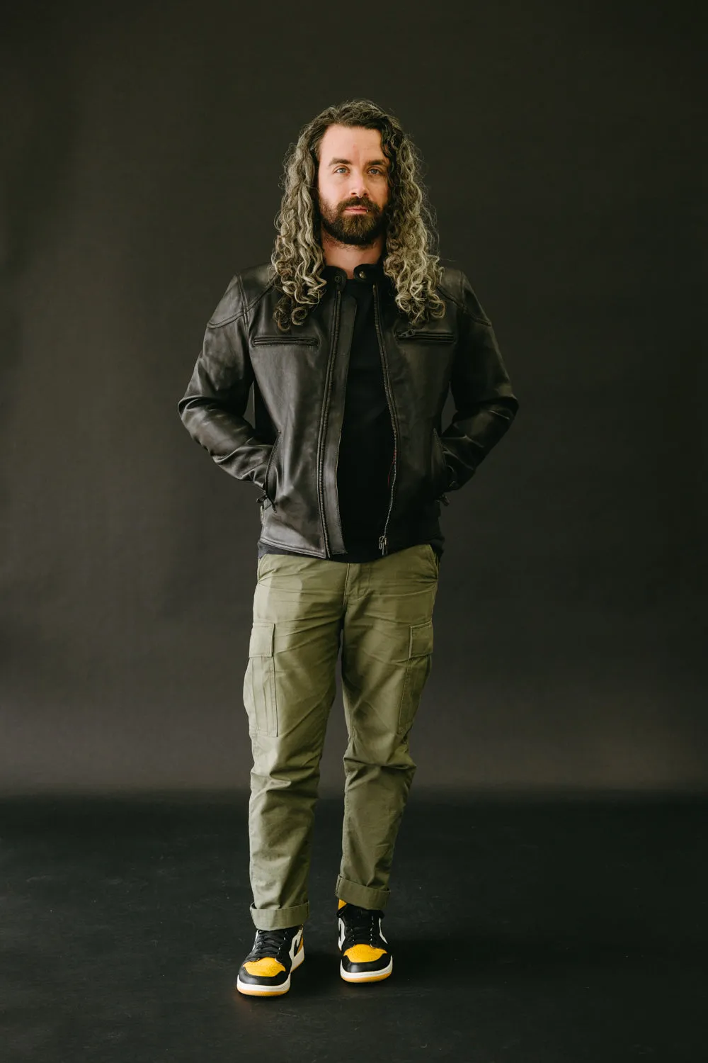 James Dant x Shangri-La - Custom "Yin Café Racer" Leather Jacket - Black Tea-Core