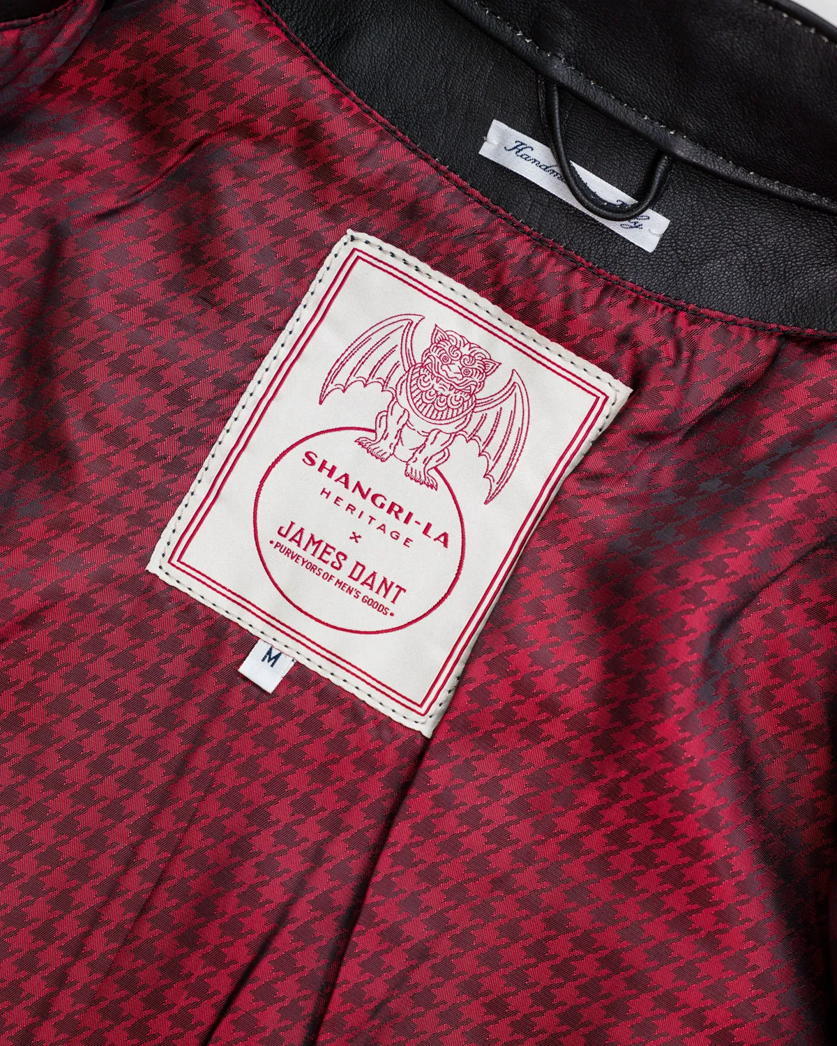 James Dant x Shangri-La - Custom "Yin Café Racer" Leather Jacket - Black Tea-Core