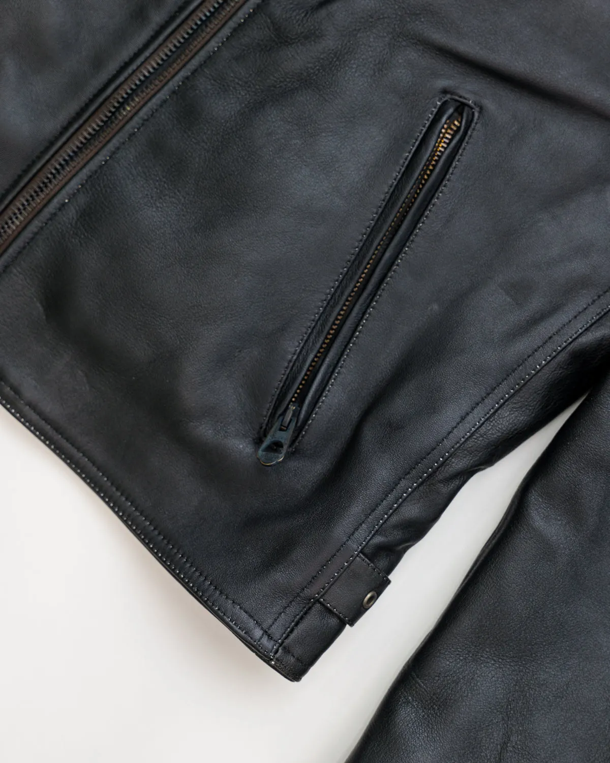 James Dant x Shangri-La - Custom "Yin Café Racer" Leather Jacket - Black Tea-Core