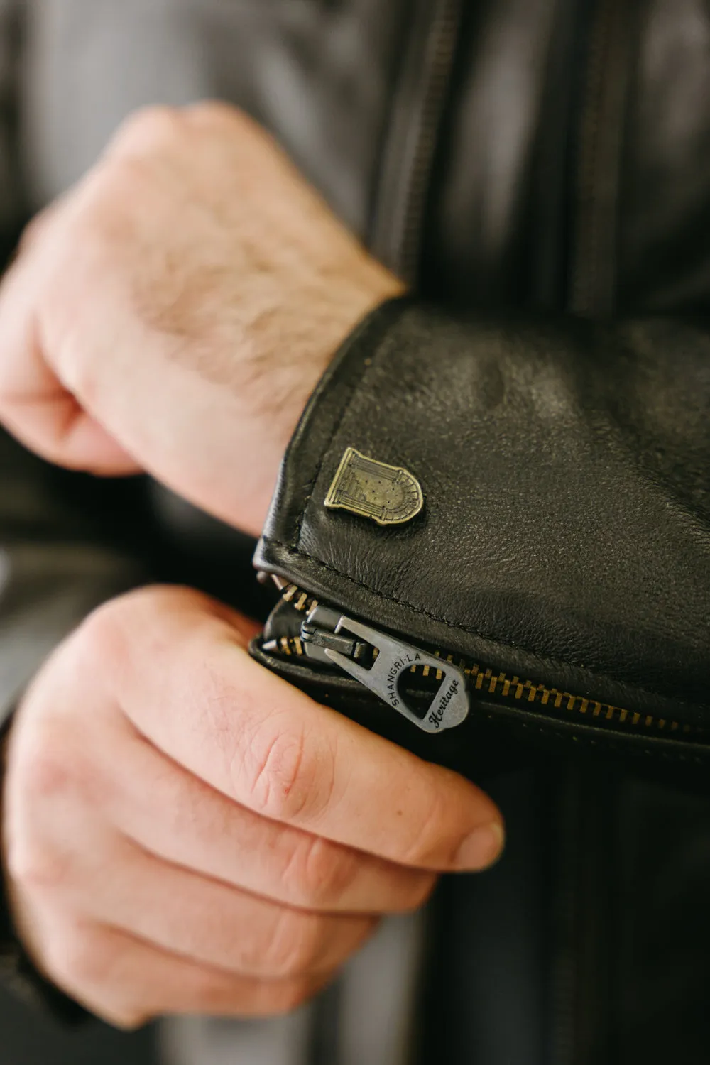 James Dant x Shangri-La - Custom "Yin Café Racer" Leather Jacket - Black Tea-Core