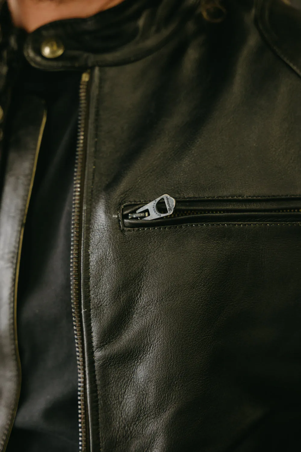 James Dant x Shangri-La - Custom "Yin Café Racer" Leather Jacket - Black Tea-Core