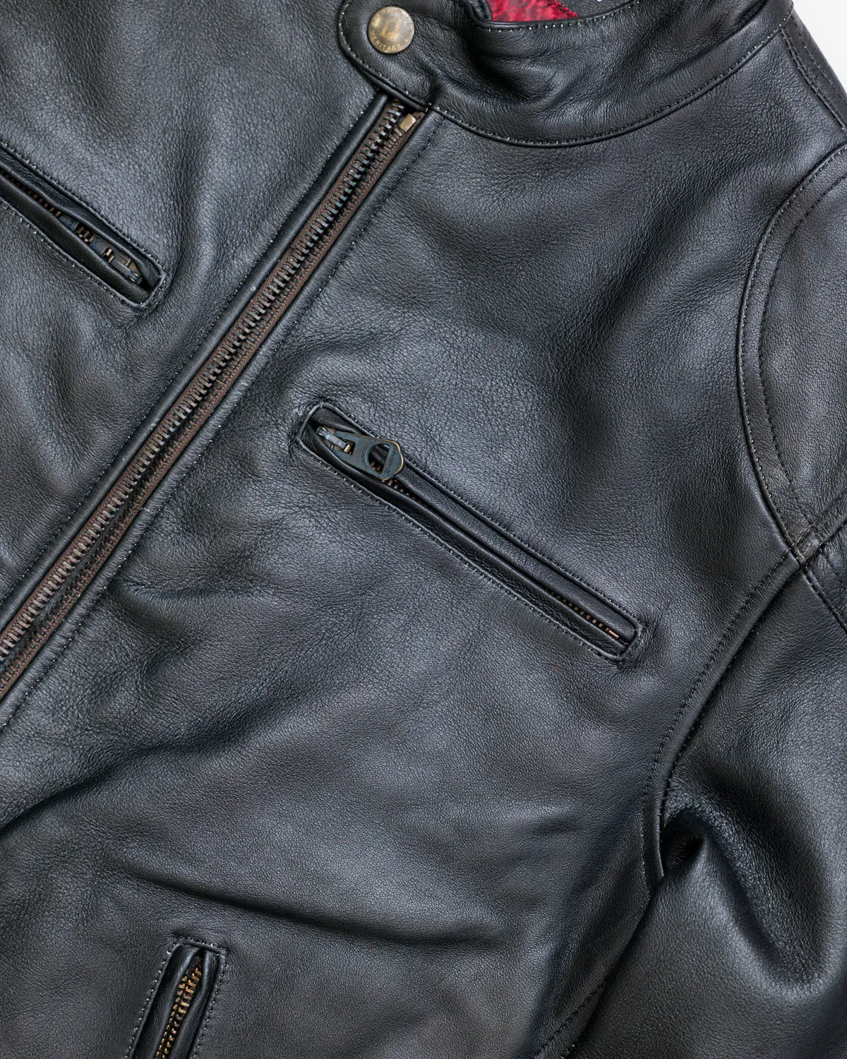 James Dant x Shangri-La - Custom "Yin Café Racer" Leather Jacket - Black Tea-Core