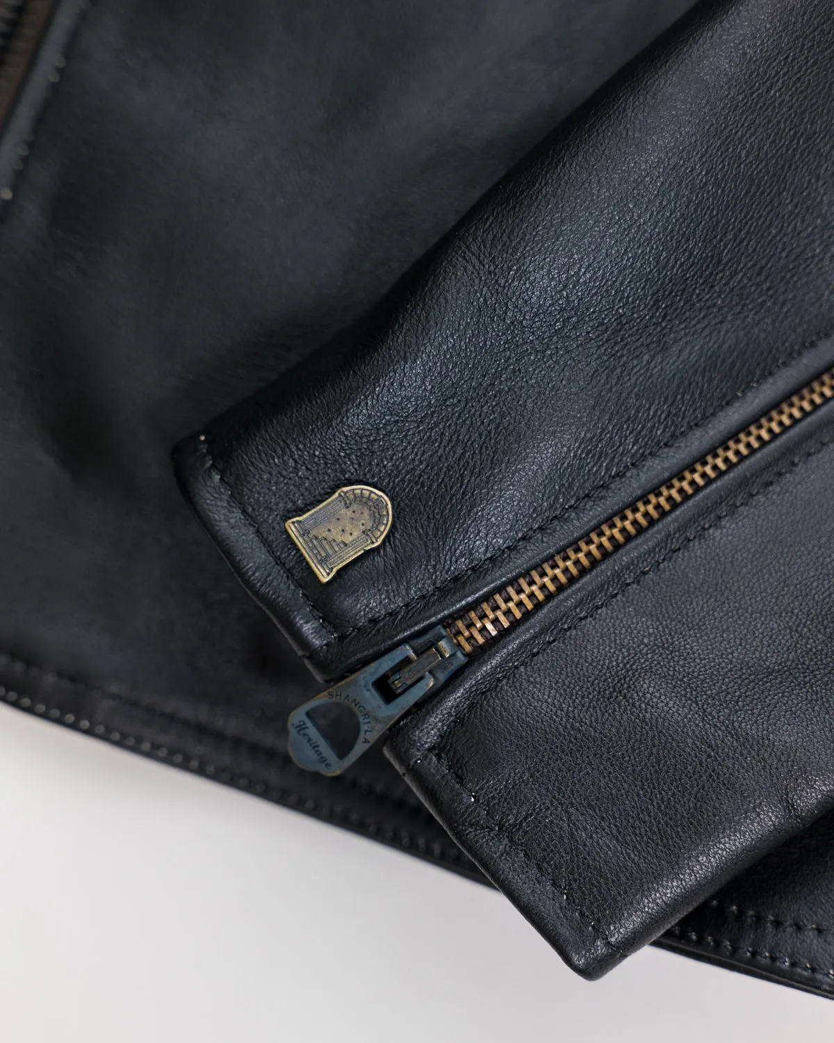 James Dant x Shangri-La - Custom "Yin Café Racer" Leather Jacket - Black Tea-Core