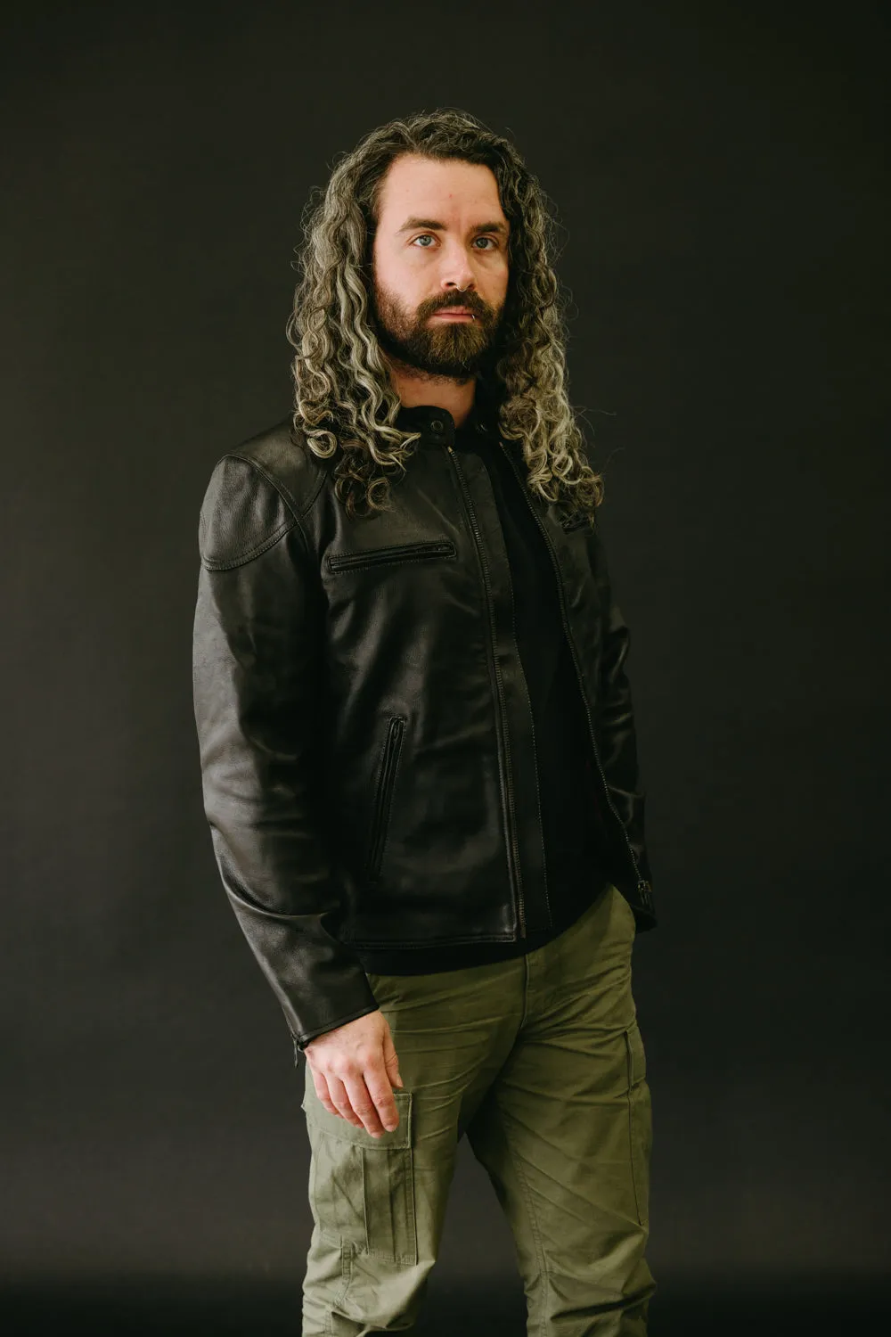 James Dant x Shangri-La - Custom "Yin Café Racer" Leather Jacket - Black Tea-Core
