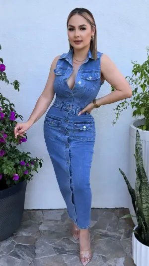 JENNA DENIM DRESS