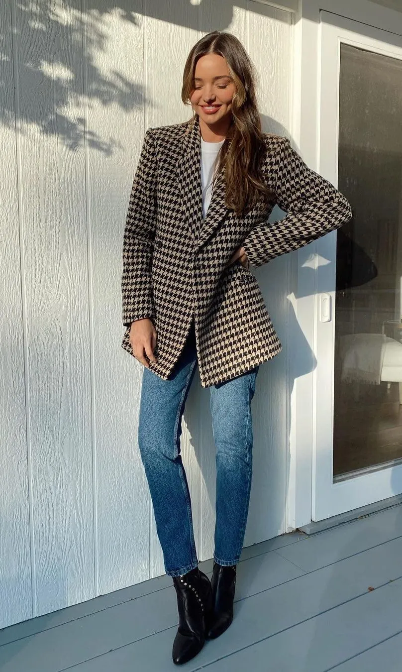 Kaia Blazer- Houndstooth