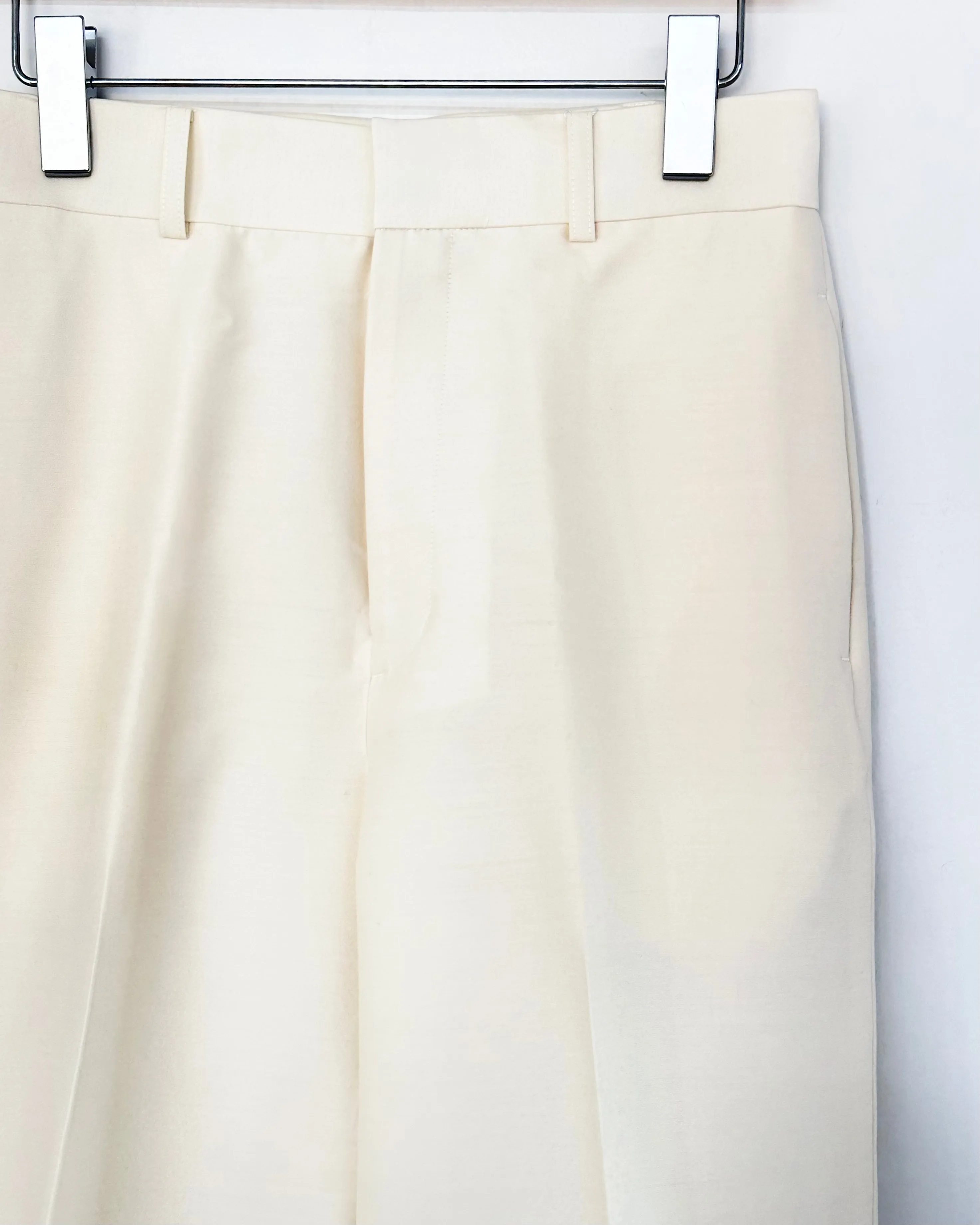 【KIJI】WOOL SILK TAPERED TROUSERS
