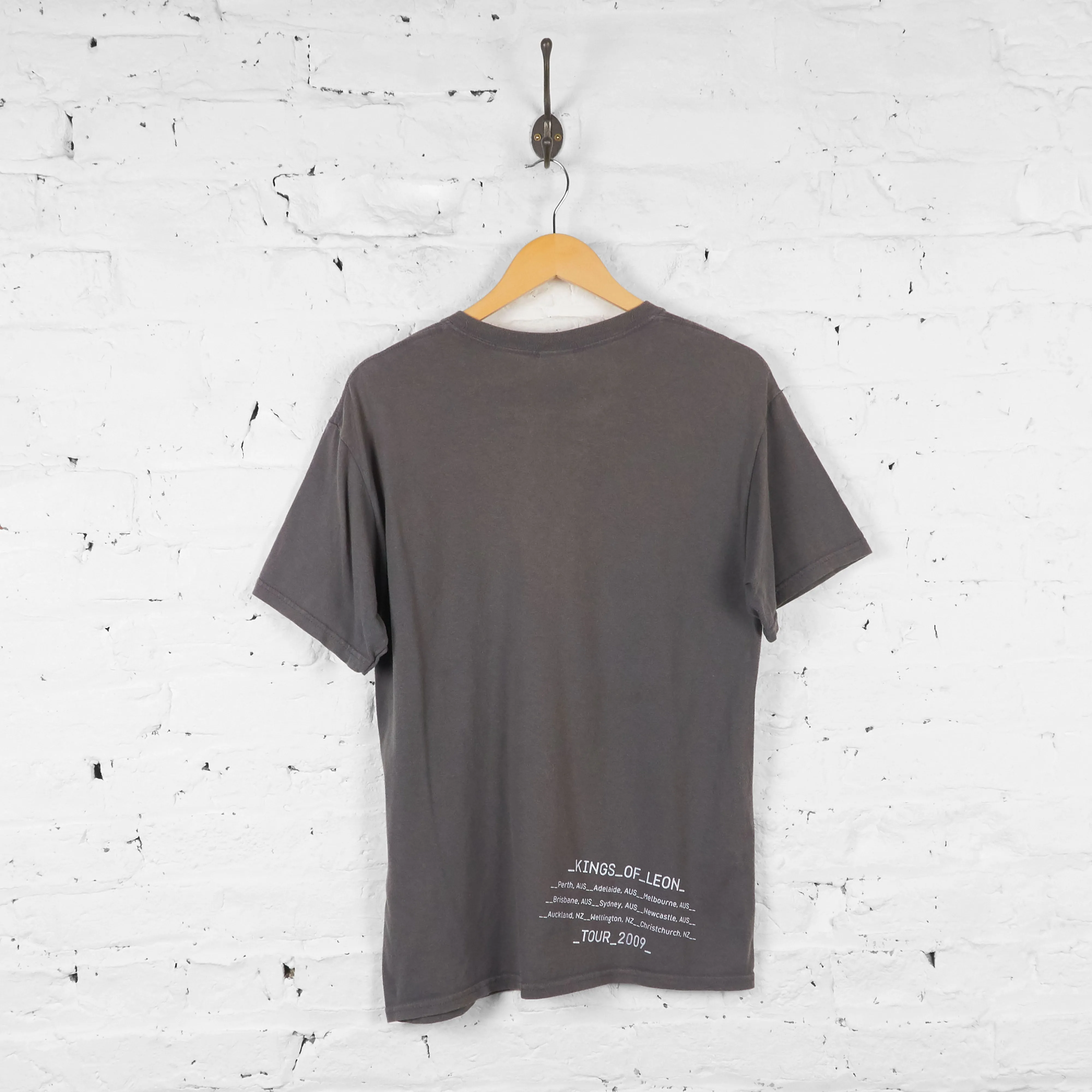 Kings of Leon 2009 Band Tour T Shirt - Brown - L