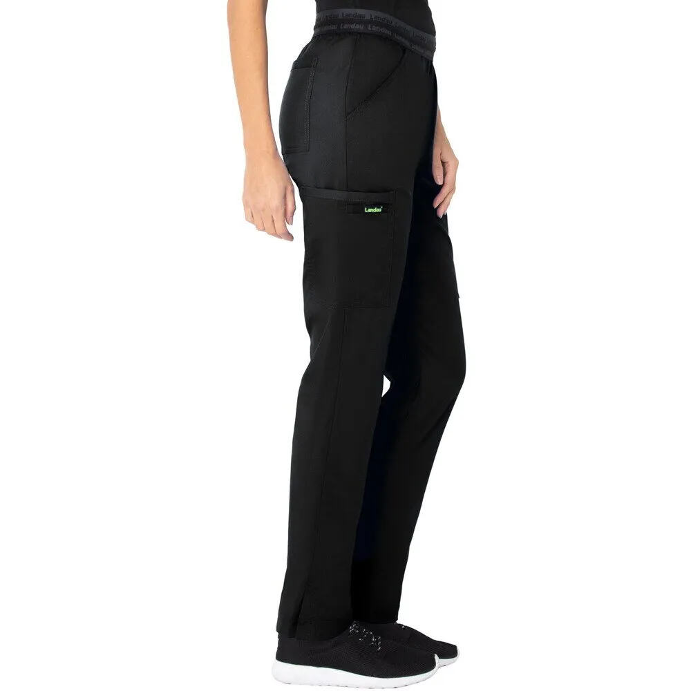 Landau Proflex Women's Tapered-Leg Cargo Pants - BLACK / Sizes XXS - 5XL