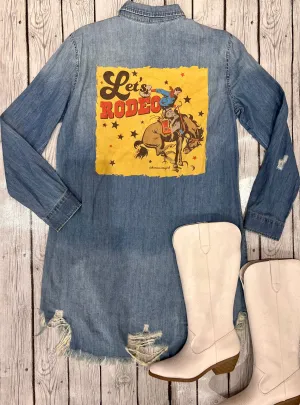Lets Rodeo Bronco - Denim Dress