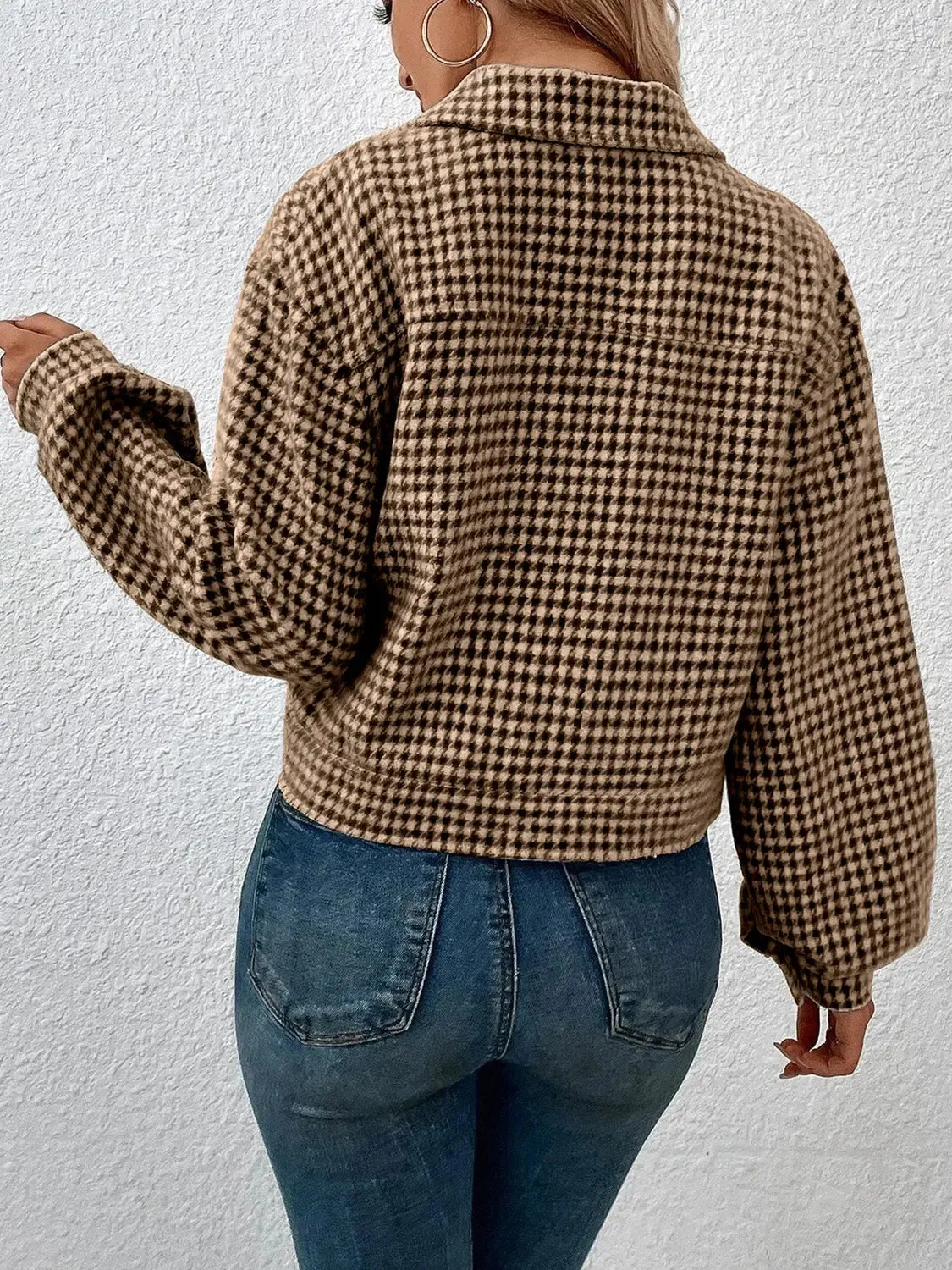 'Lia' Houndstooth Cropped Jacket