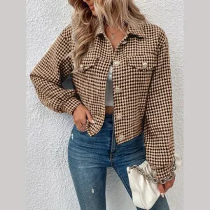 'Lia' Houndstooth Cropped Jacket
