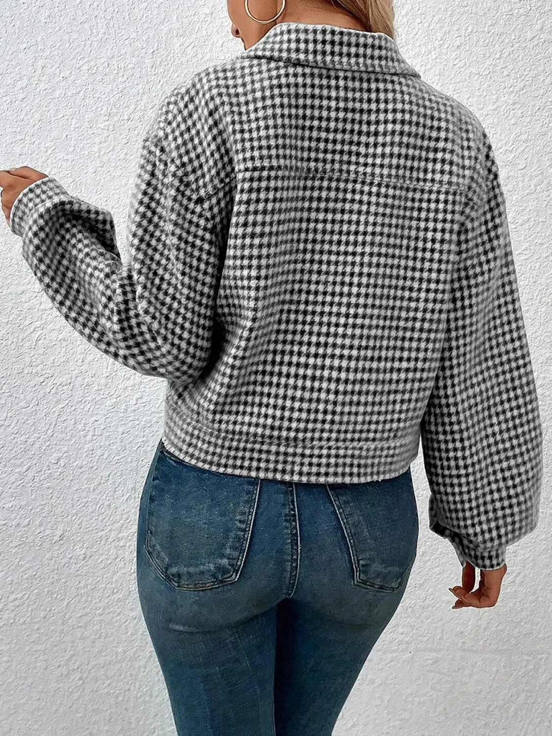 'Lia' Houndstooth Cropped Jacket