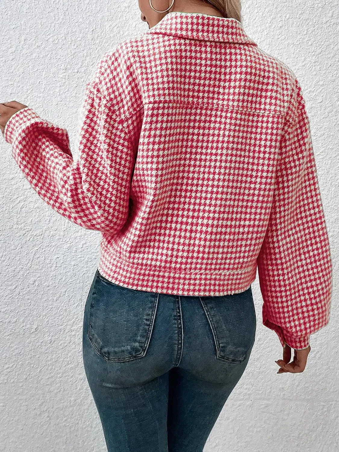 'Lia' Houndstooth Cropped Jacket